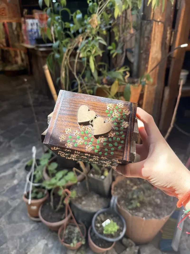 3 Katlı Ahşap Takım Kutuları El Boyaması Çok Güzel