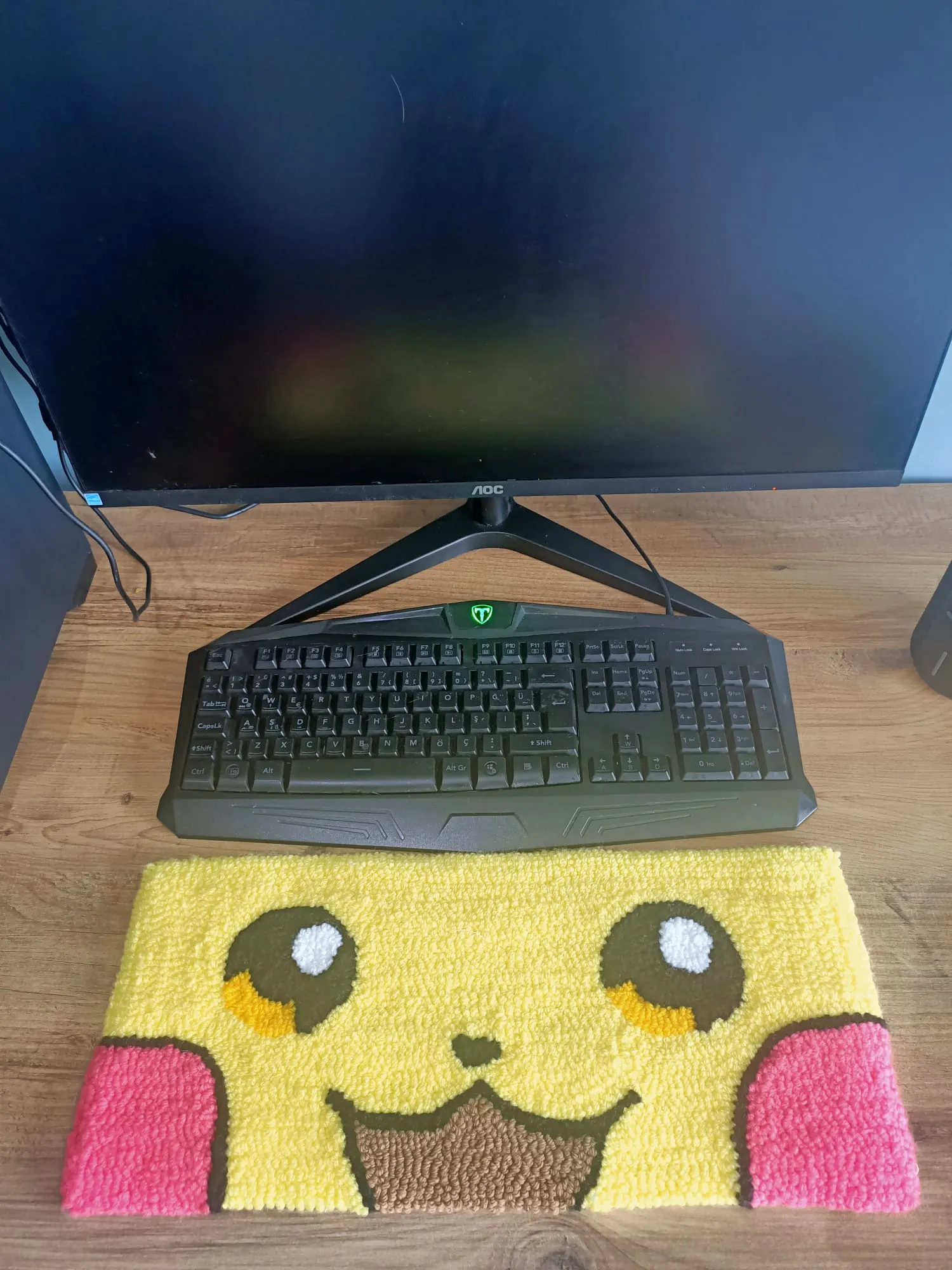 Pikachu Themed Computer Keyboard Rug Tufting Woven