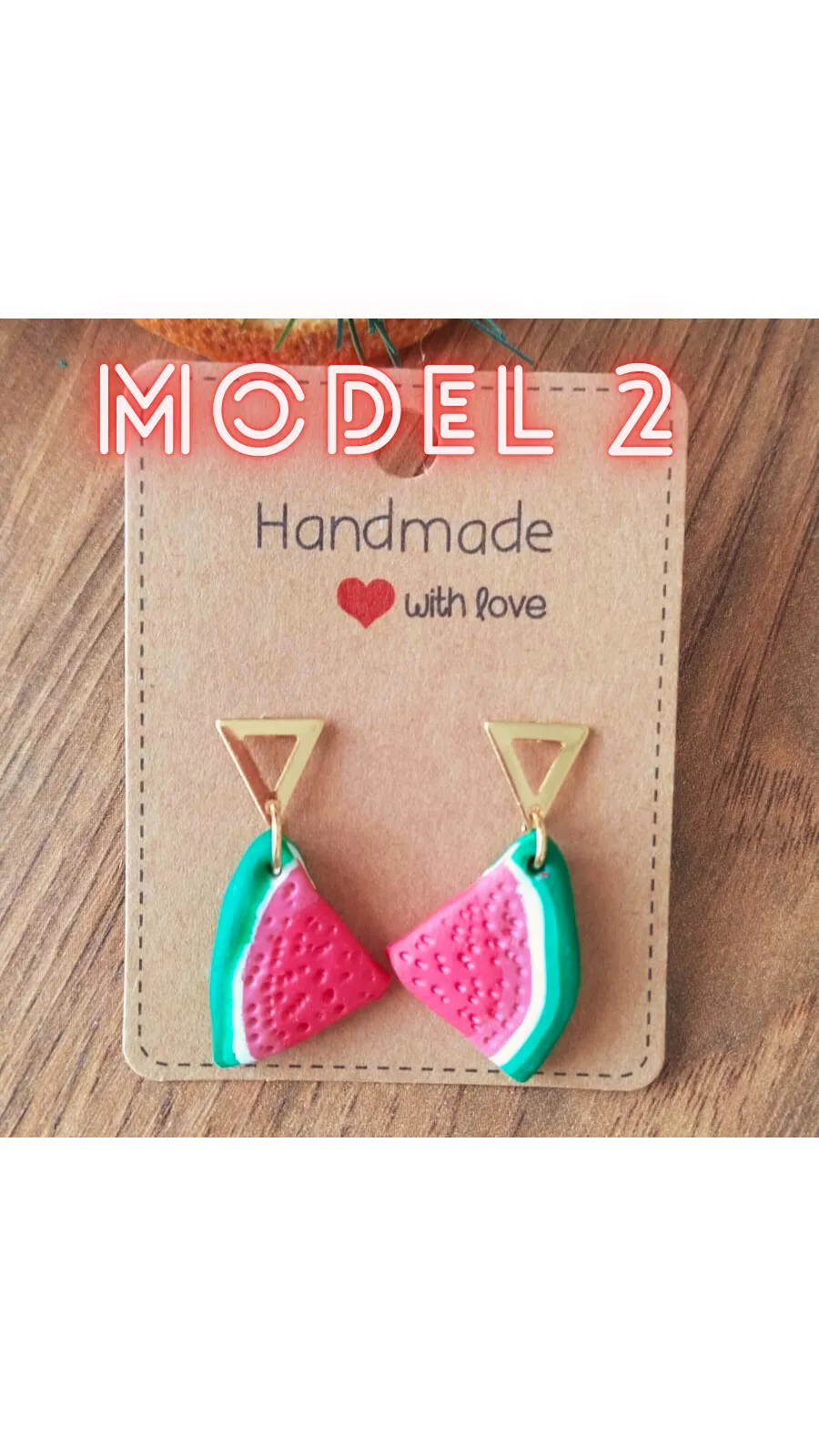 WATERMELON EARRINGS 2 POLYMER CLAY
