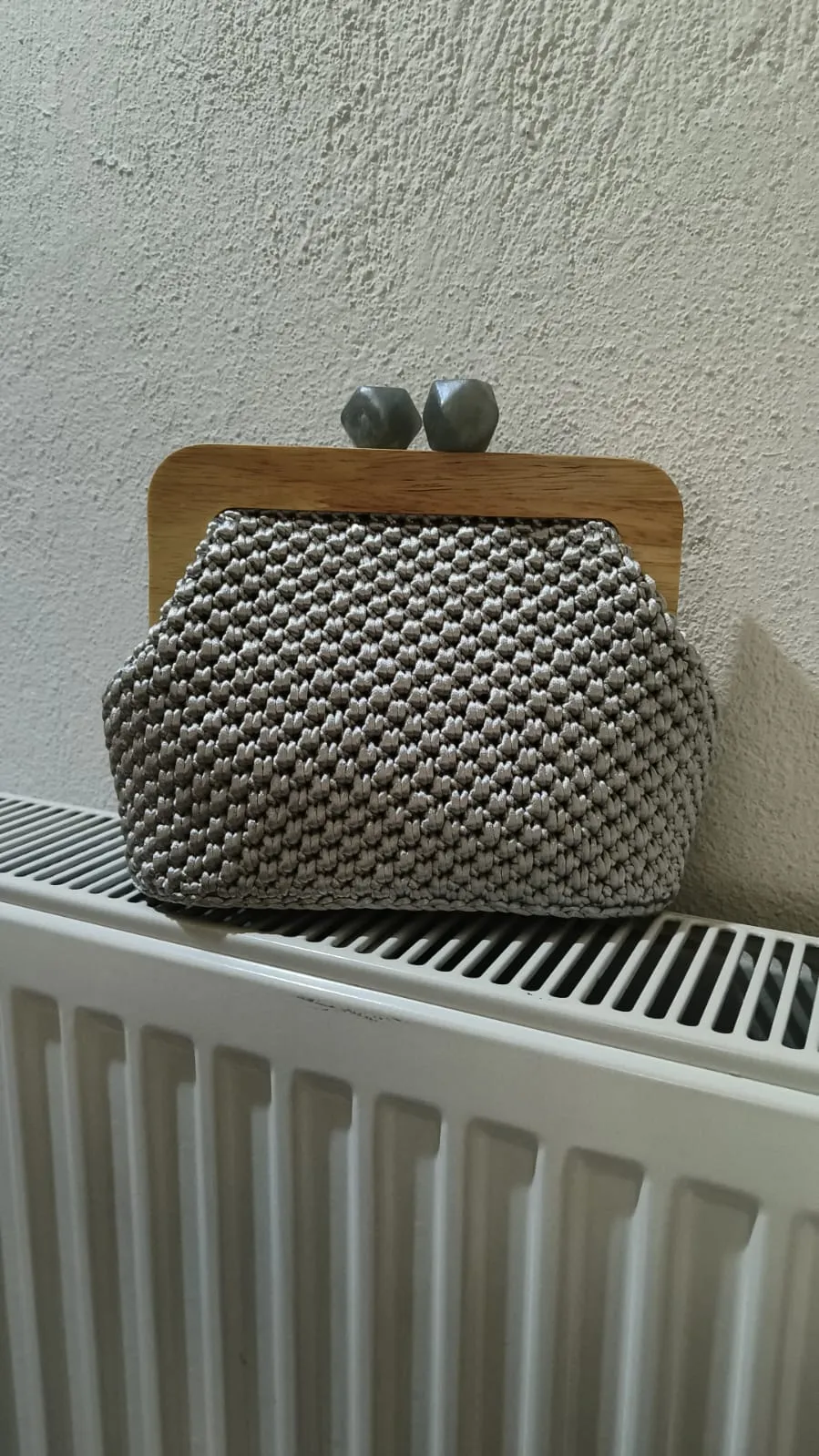 Grey Handmade Wooden Scholarship Bag