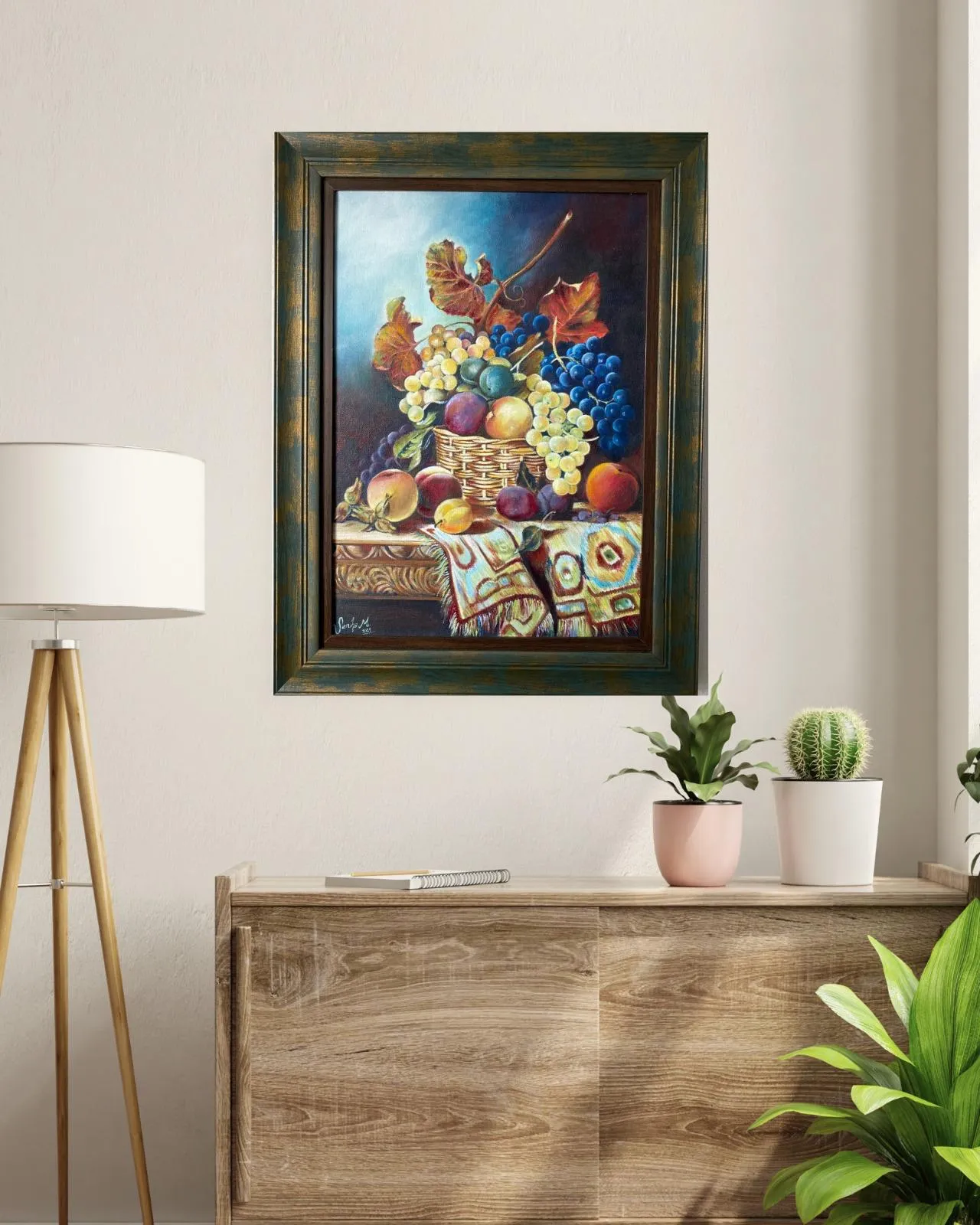 Mixed Fruit Themed Oil Painting