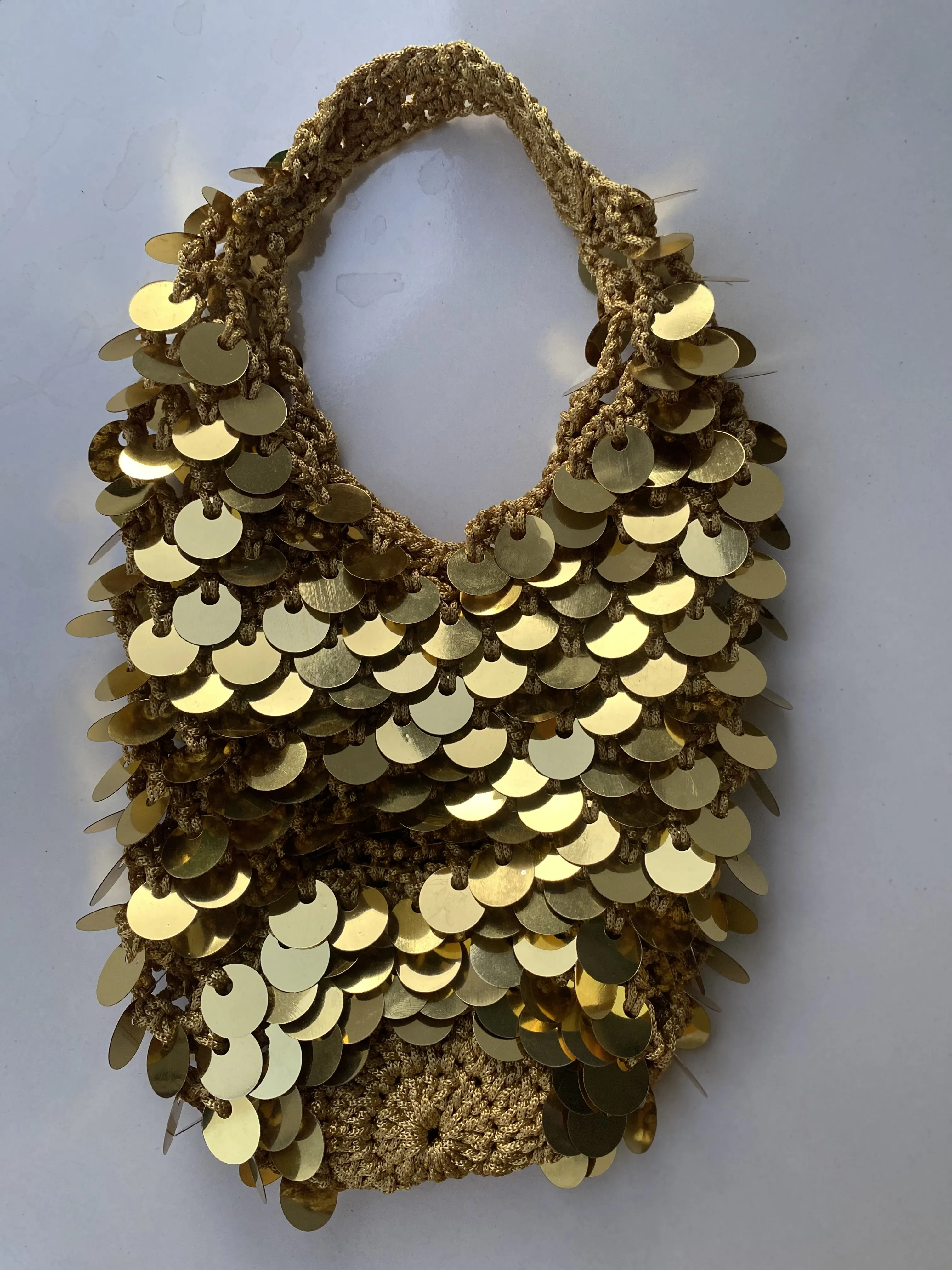 Daily or Evening Sequin Macrame Bag