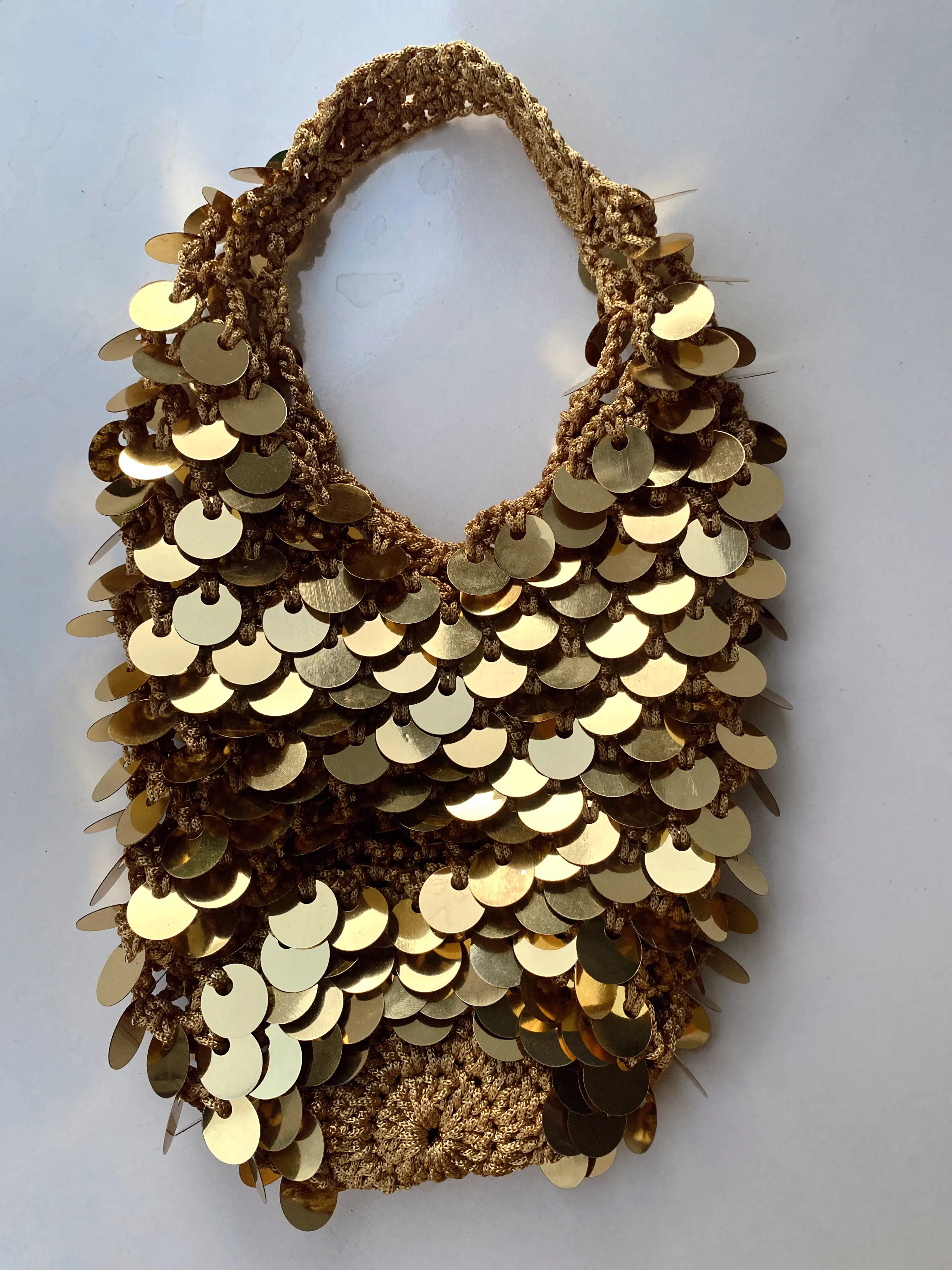 Daily or Evening Sequin Macrame Bag