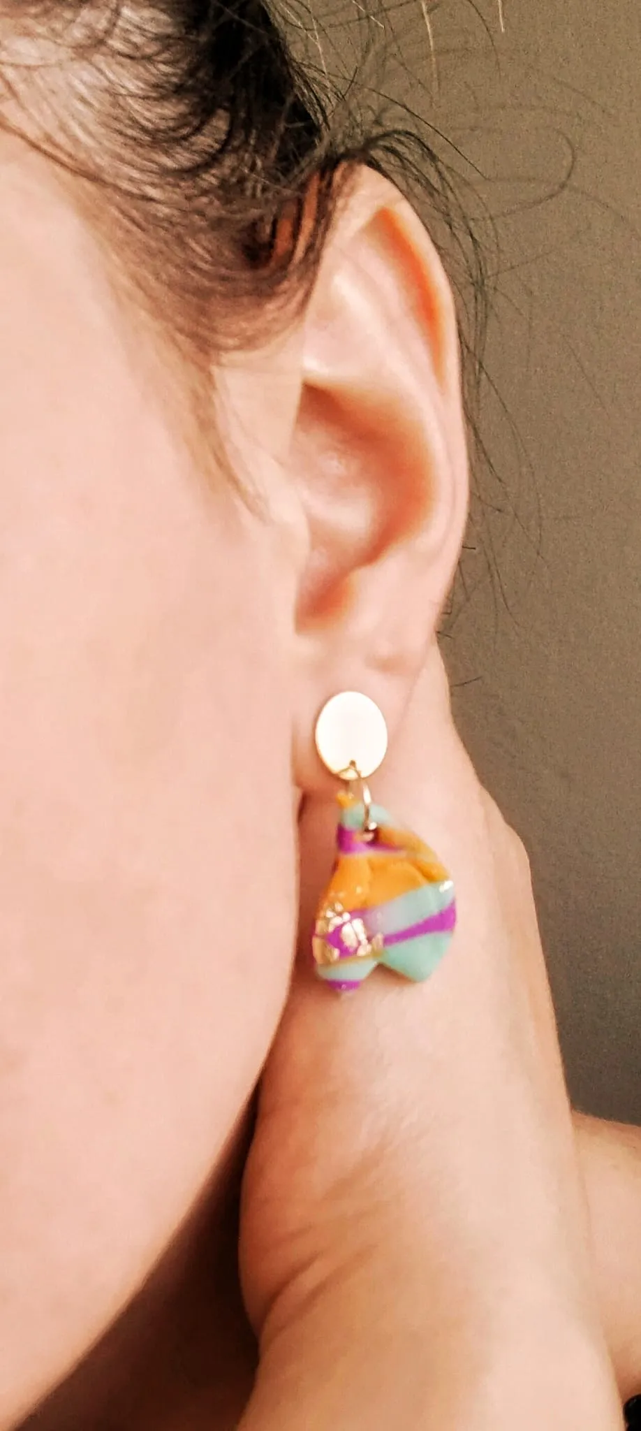 ORKİD EARRINGS (POLYMER CLAY) STAINLESS STEEL APPARATUS