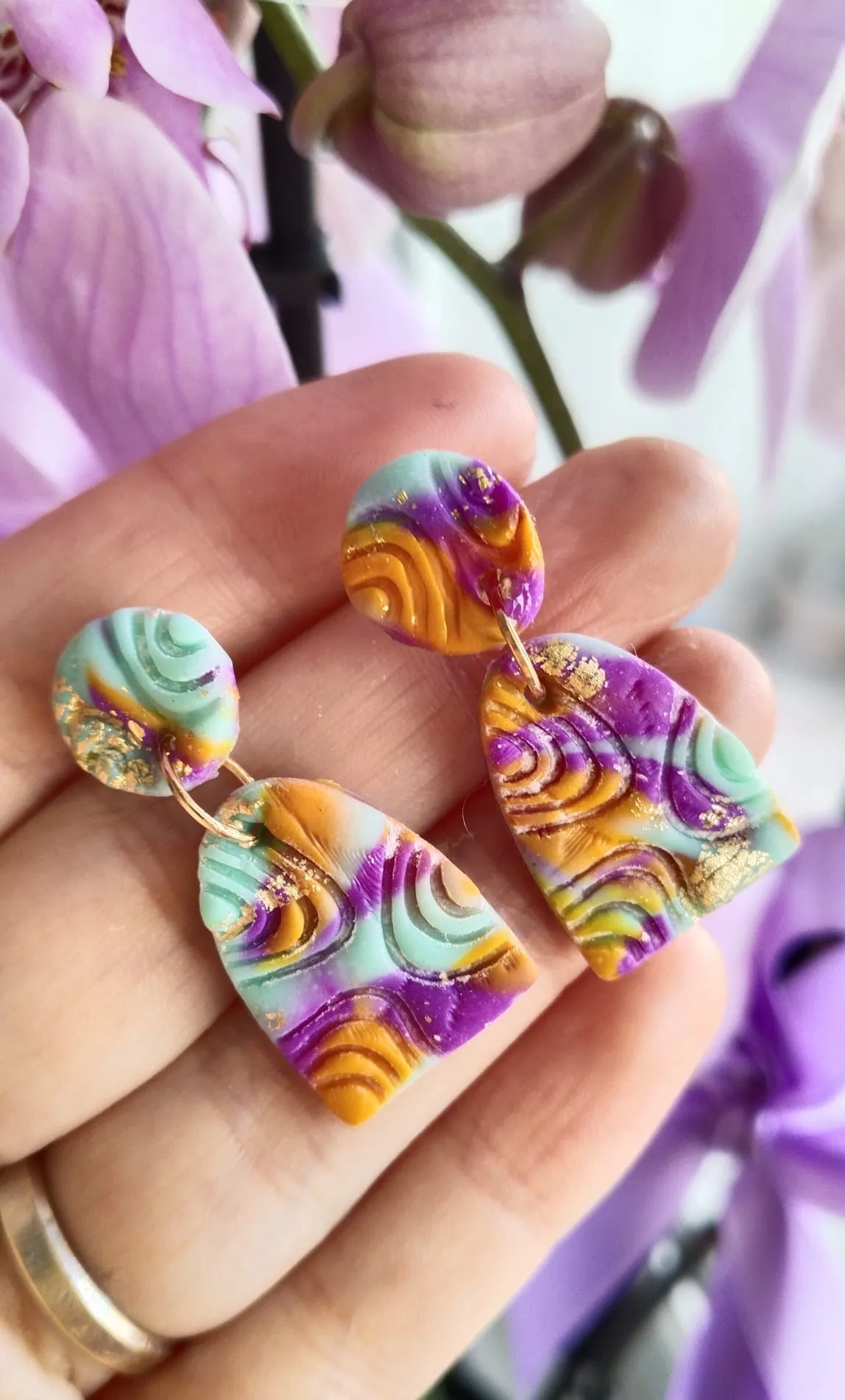 ORKİD EARRINGS 2 POLYMER CLAY