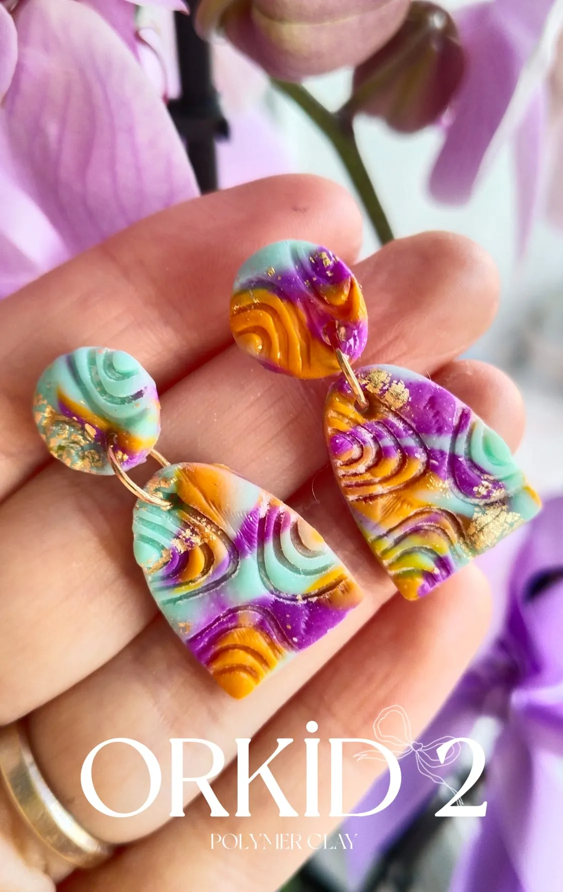 ORKİD EARRINGS 2 POLYMER CLAY
