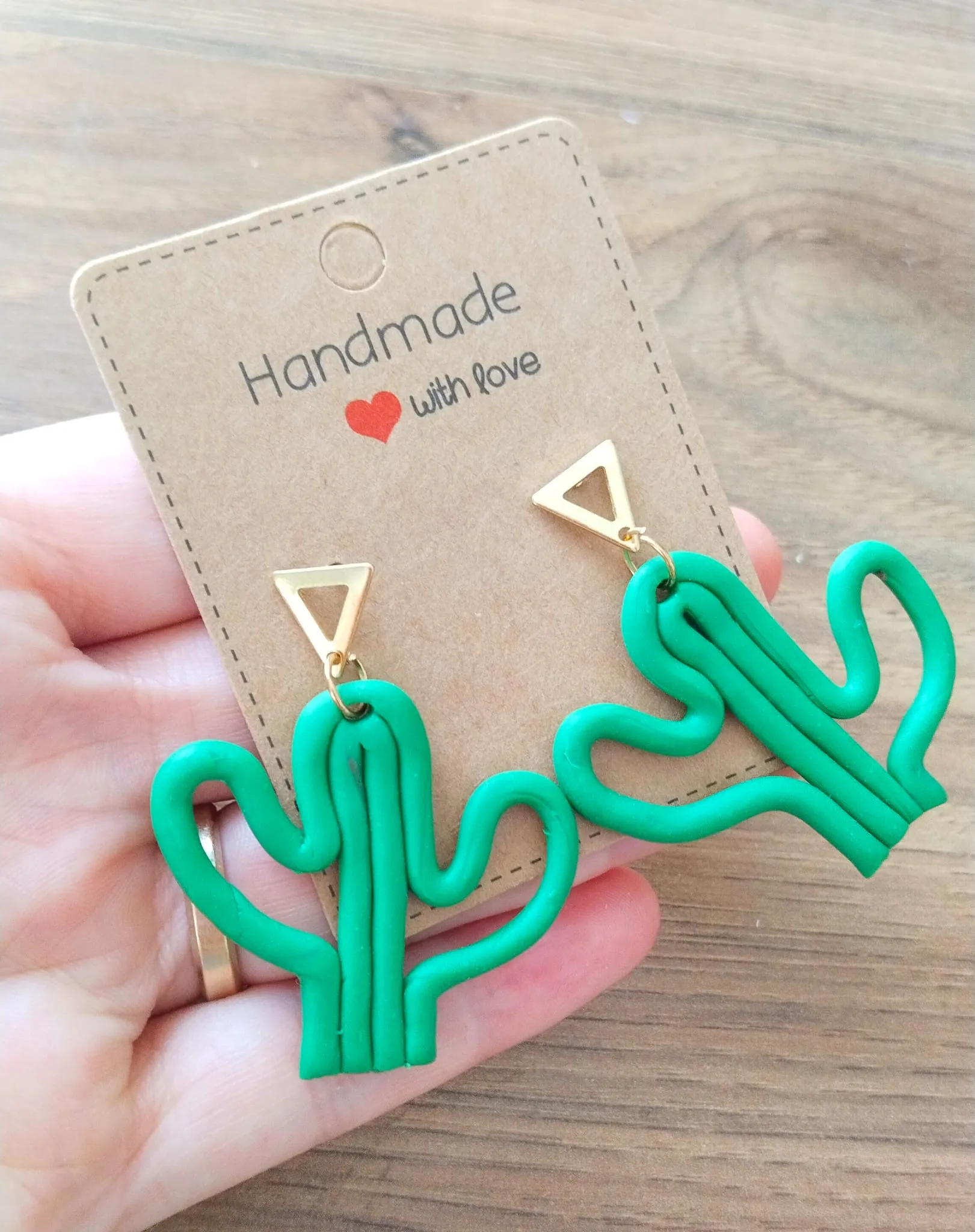 CACTUS FORM POLYMER CLAY EARRINGS