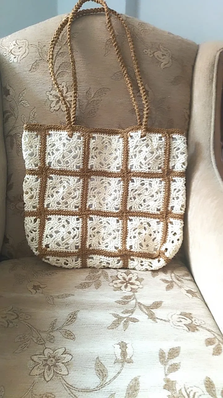 Handmade Knitted Bag – Lined Pocket & Wallet Gift – Paper Rope Design