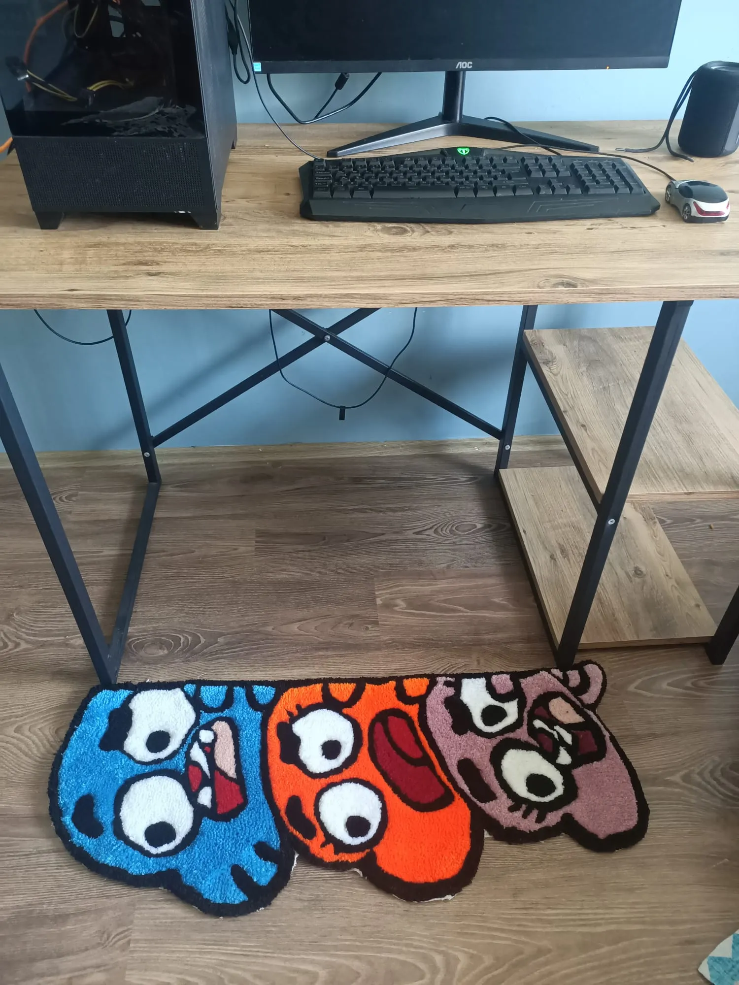 Gumball Themed Hand-Woven Ornamental Rug