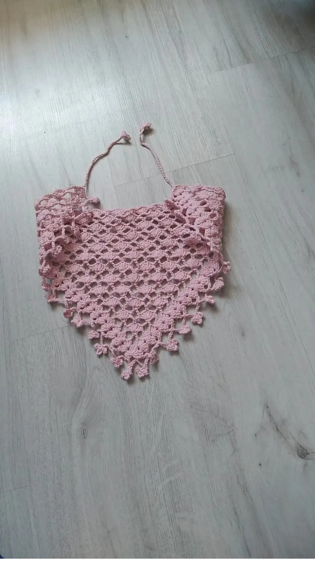 Handmade Triangle Bandana with Flower Motifs