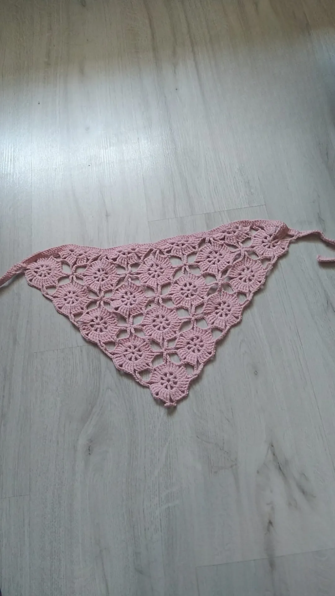 Handmade Triangle Bandana with Flower Motifs