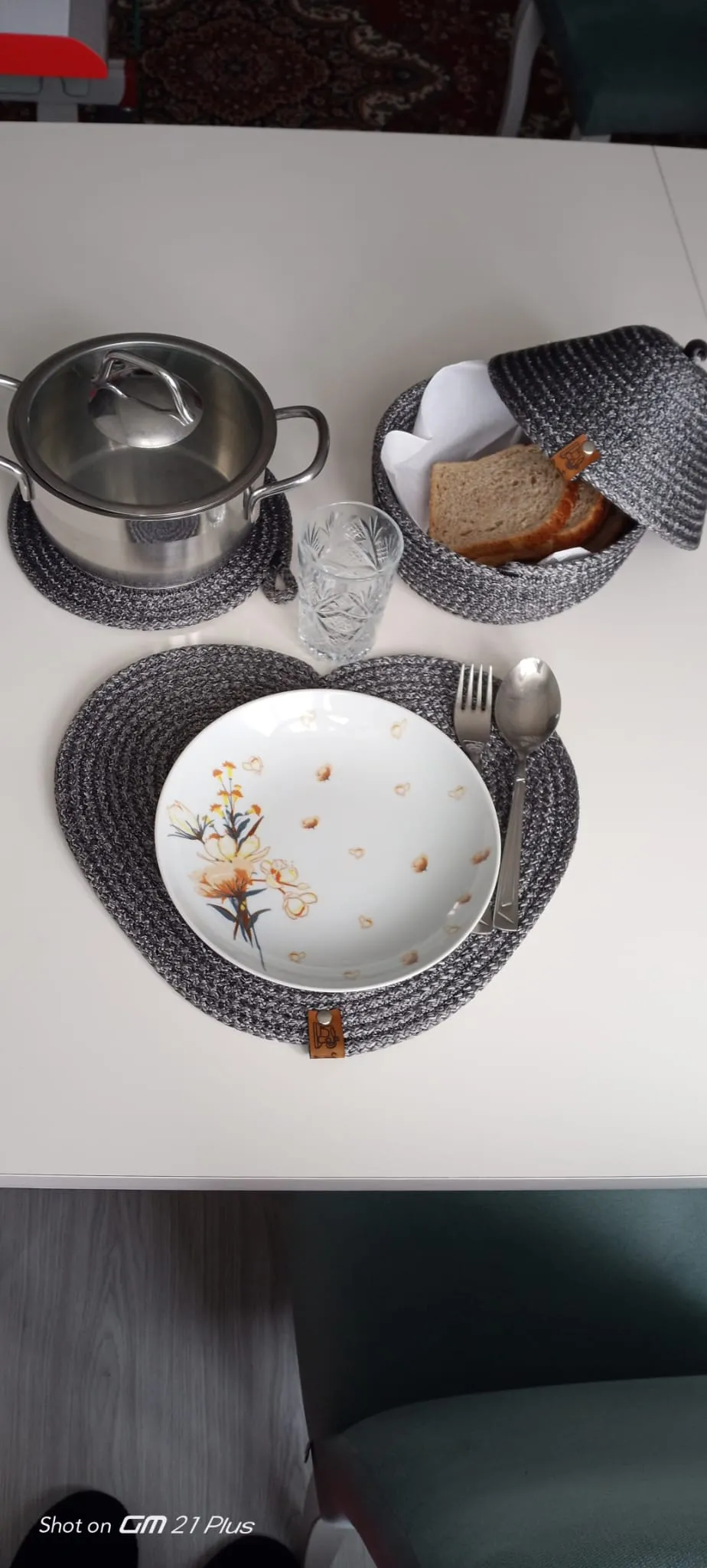 Multi-Purpose Hand-Knitted Wicker Tableware Set