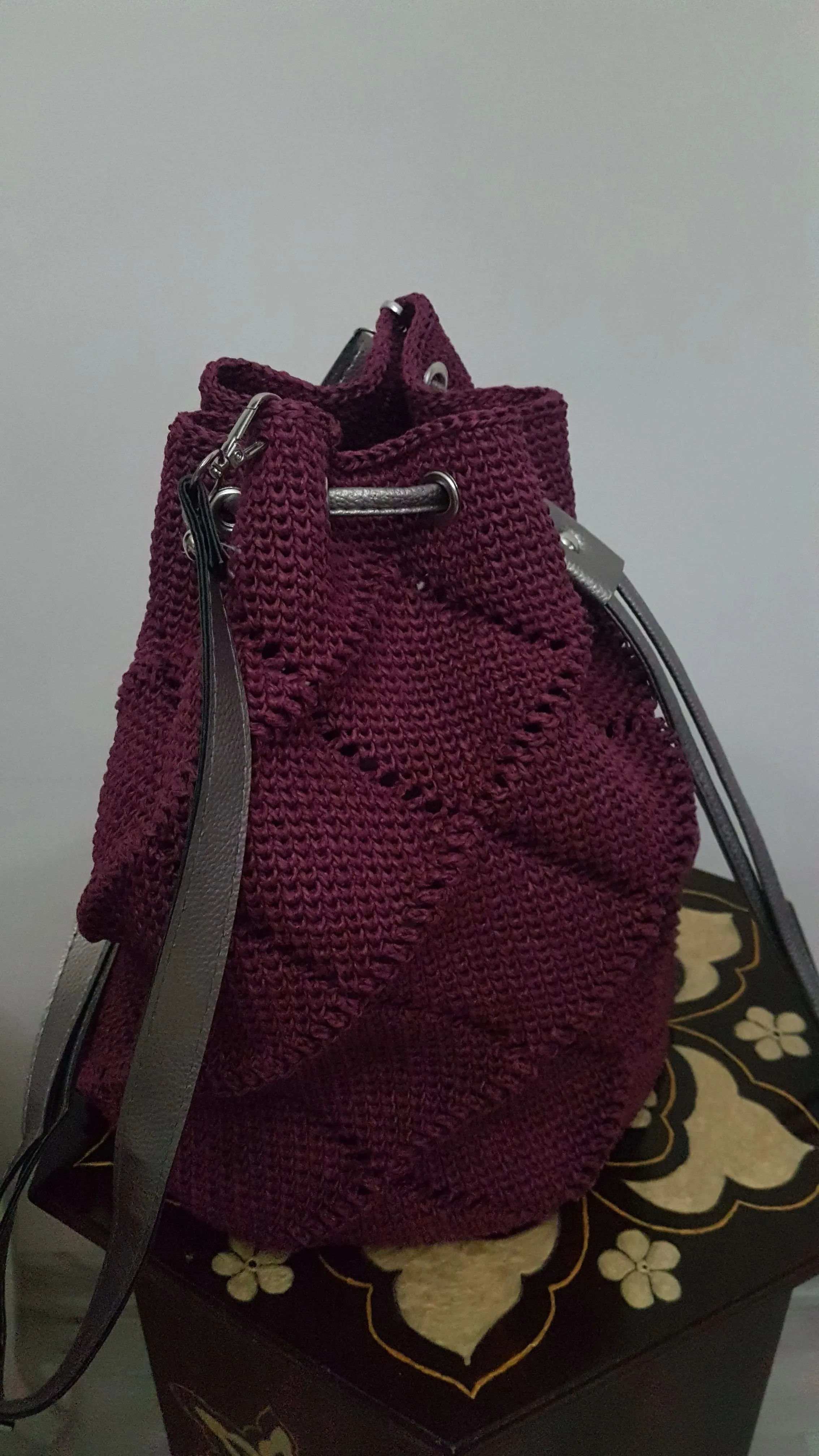 Burgundy Drawstring Bag