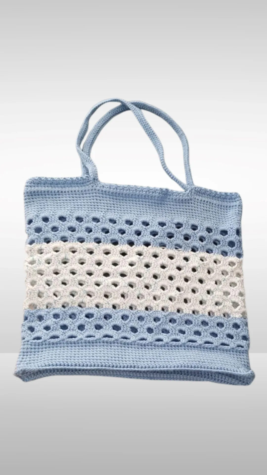 Blue and White Striped Handmade Shoulder Bag