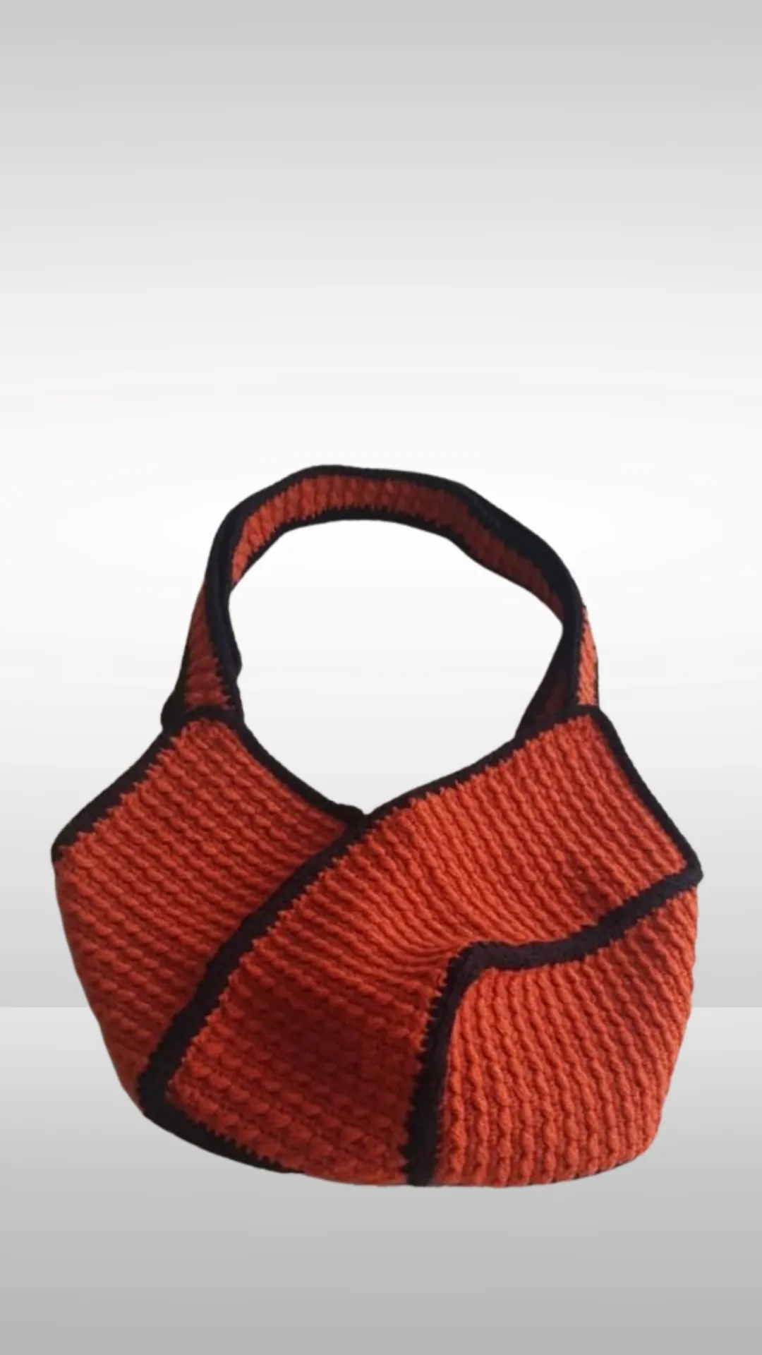 Turuncu Renginde El Örgüsü Özgün Çanta