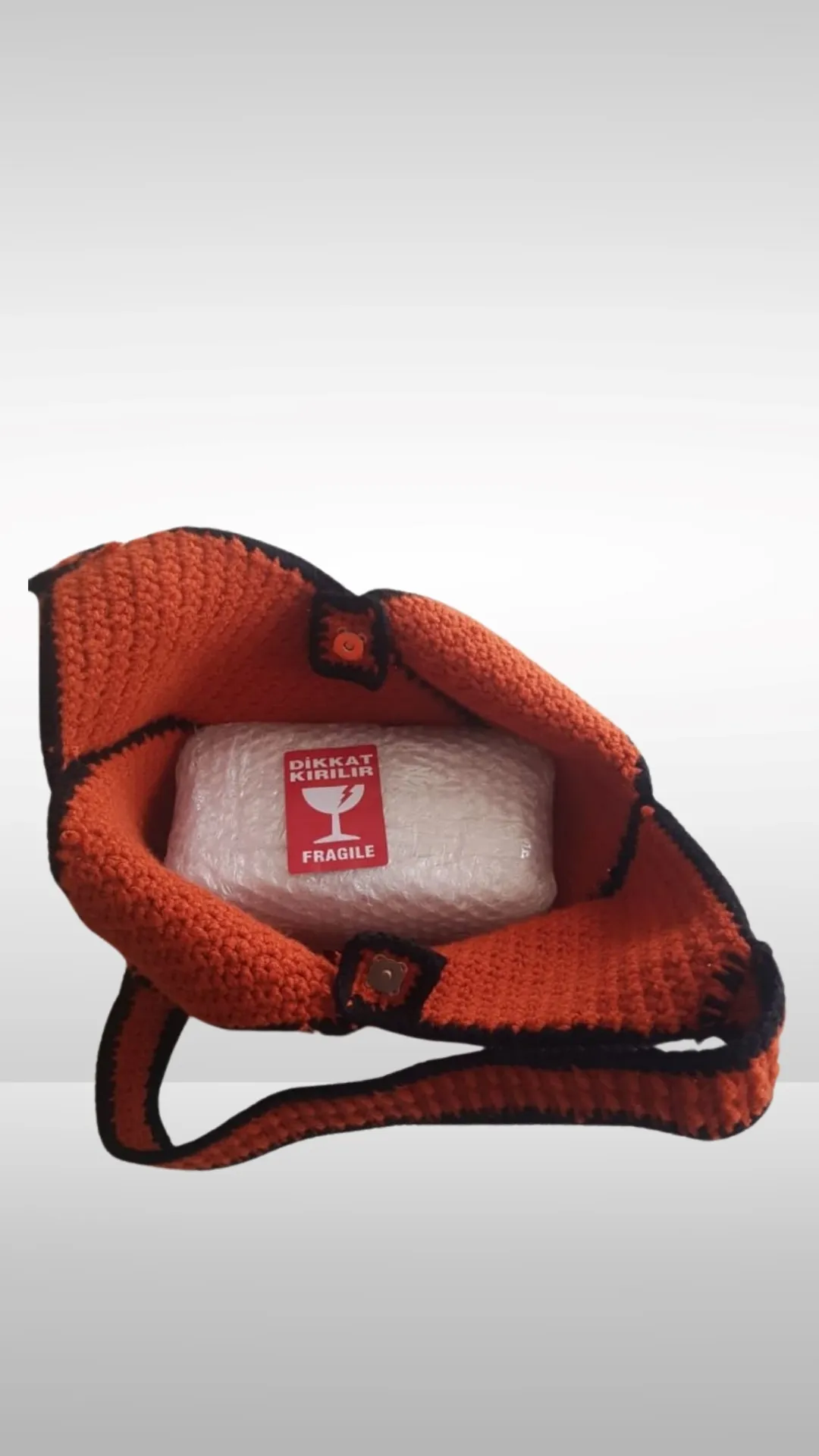 Original Hand Knitted Bag in Orange