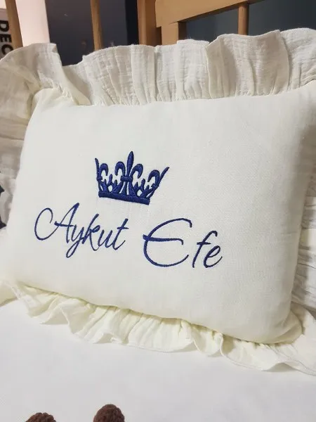 Baby Clime Muslin Jewelry Pillow - Embroidered Baby Throw Pillow (30x45 cm) M11-1