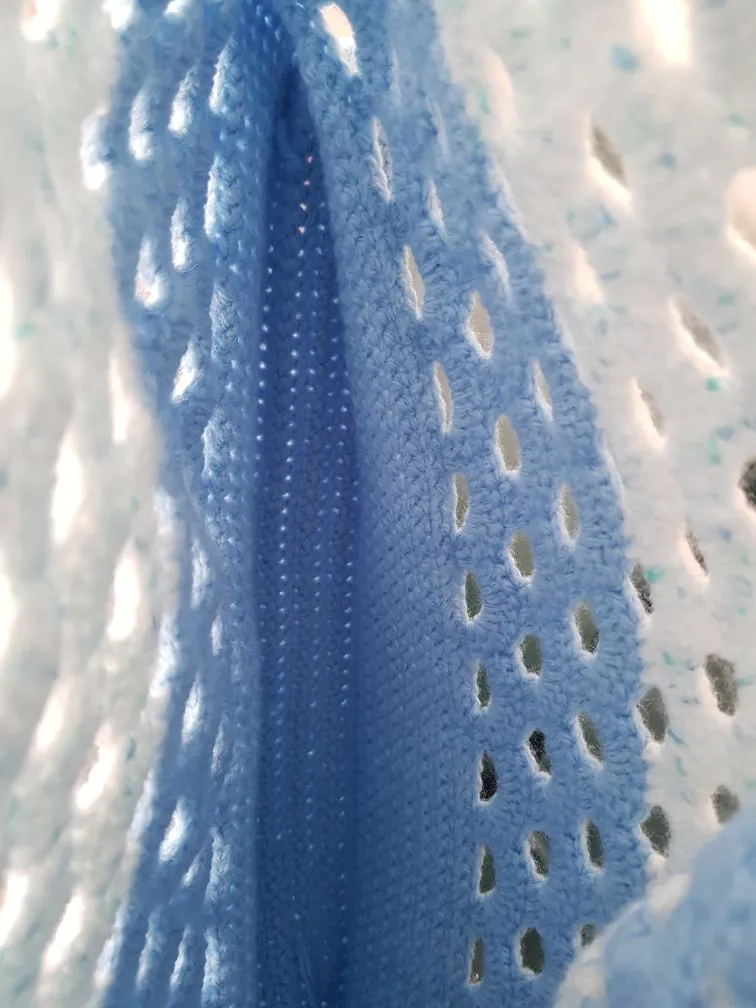 Blue and White Striped Handmade Shoulder Bag