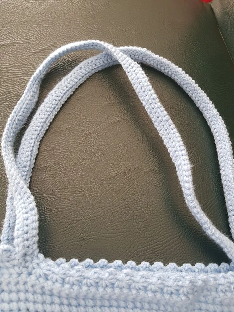 Blue and White Striped Handmade Shoulder Bag
