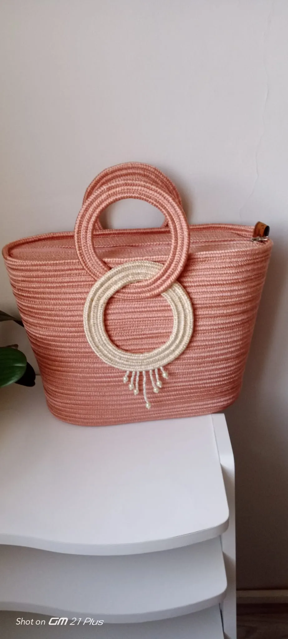 Powder Colored Box Shaped Hand and Shoulder Bag