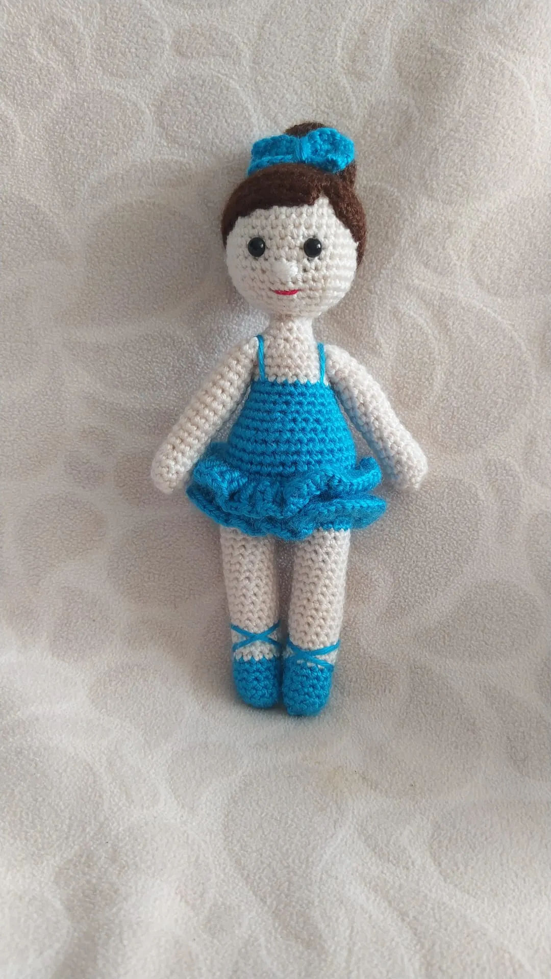 El Yapımı Mavi Elbiseli Balerin Amigurumi Bebek – Örgü Oyuncak