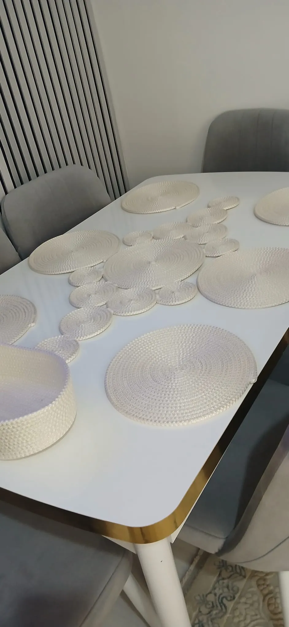 Cream Colored Handmade Placemat Set