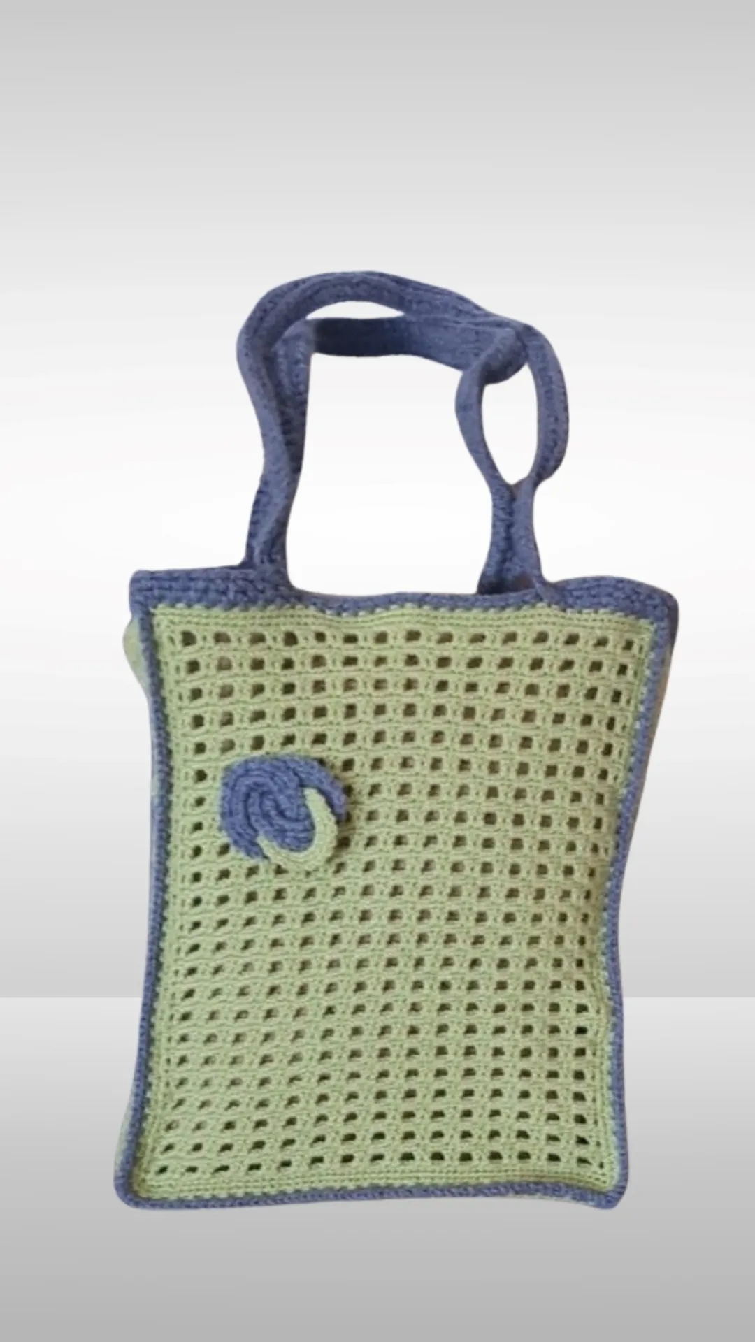 Two-Colored Net Model Hand Knitted Bag