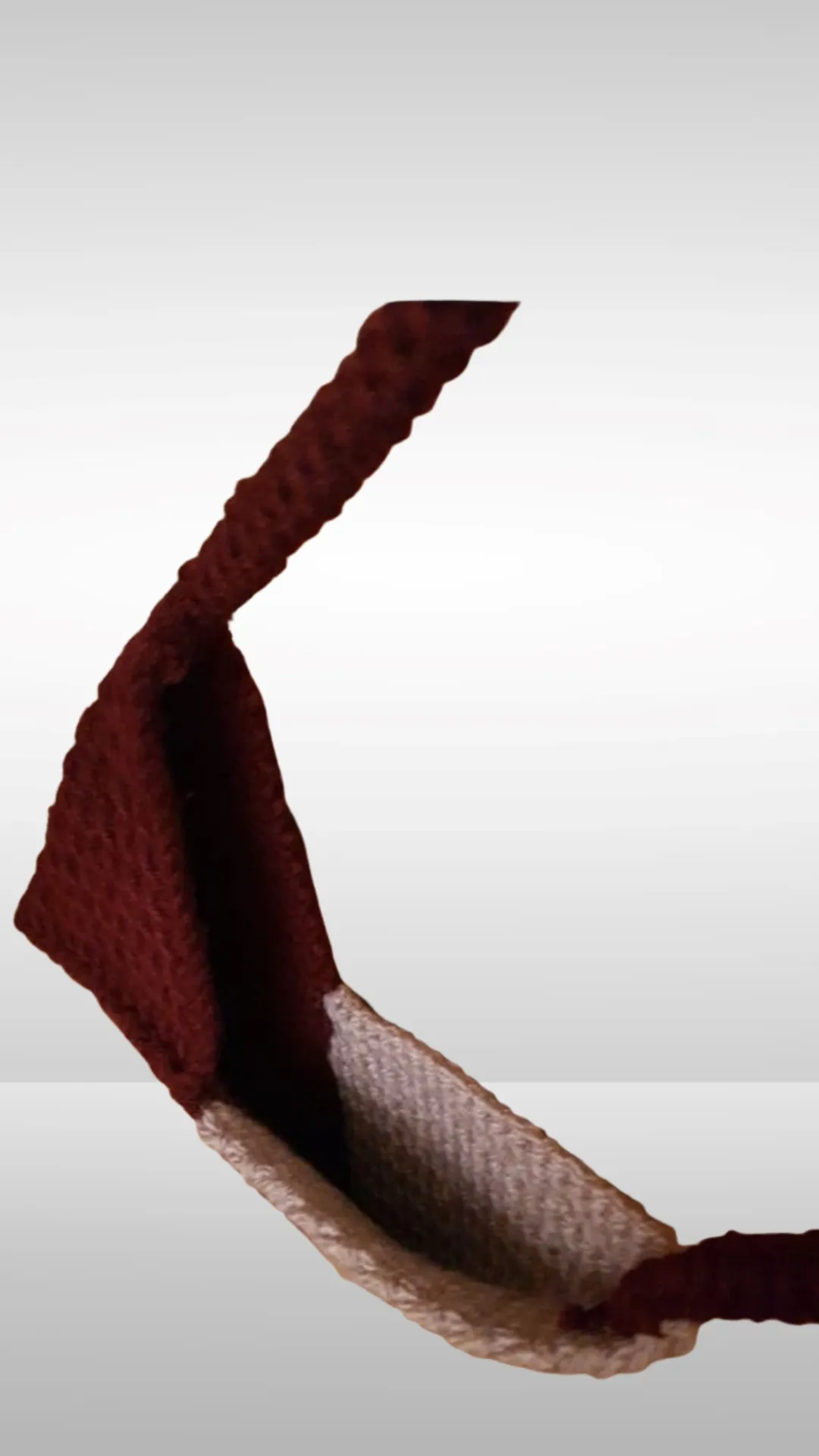 Triangle Patterned Burgundy & Cream Knit Bag