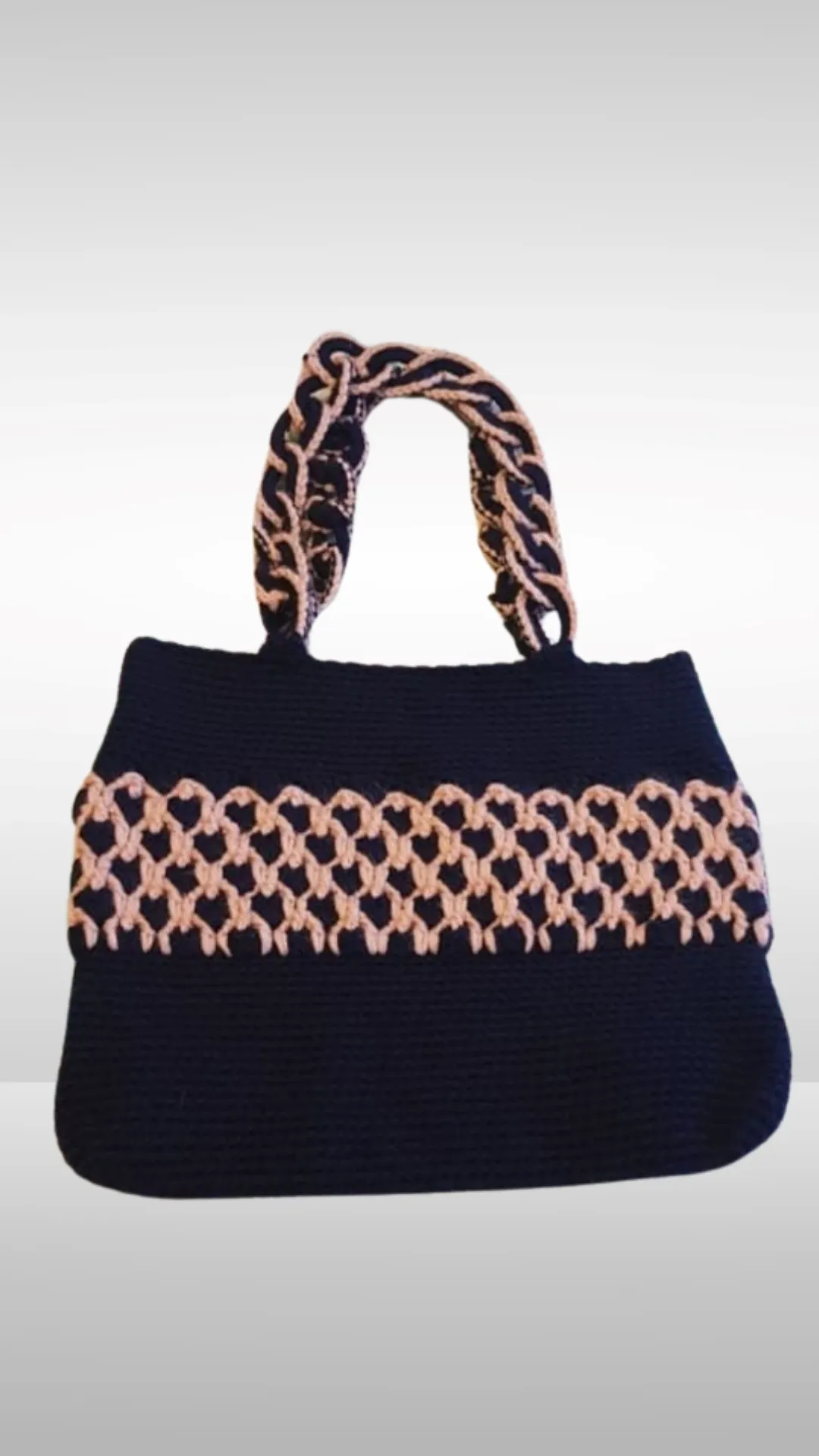 Black and Cream Detailed Handbag