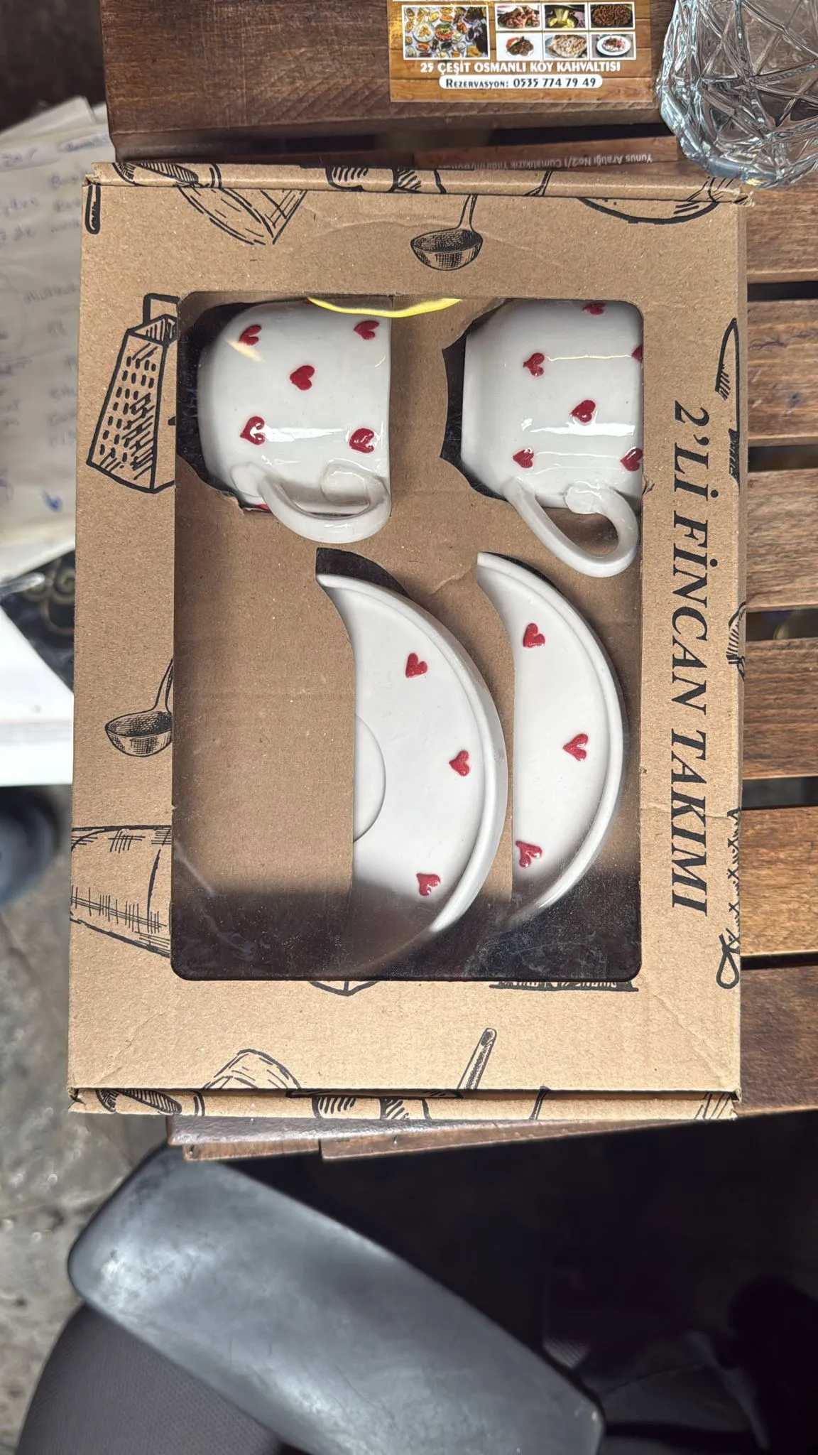 Kalpli Seramik Kahve Fincan Takımı – 2’li Özel Set