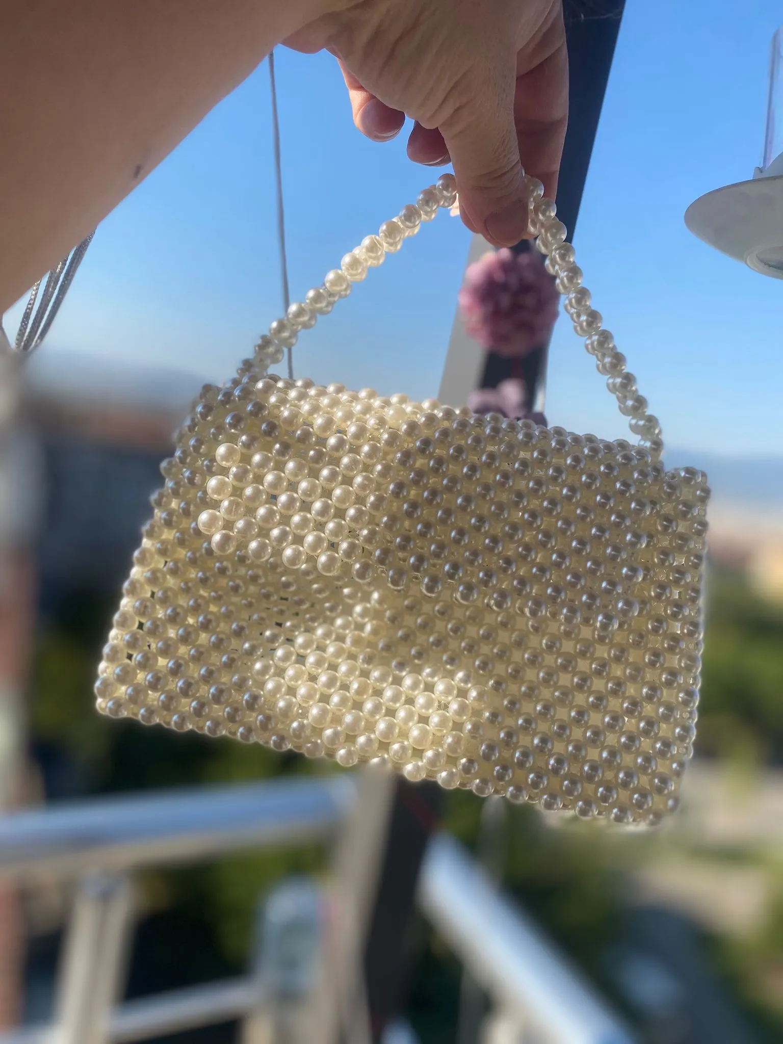 Handmade Pearl Beaded Bag – Elegant and Stylish Design
