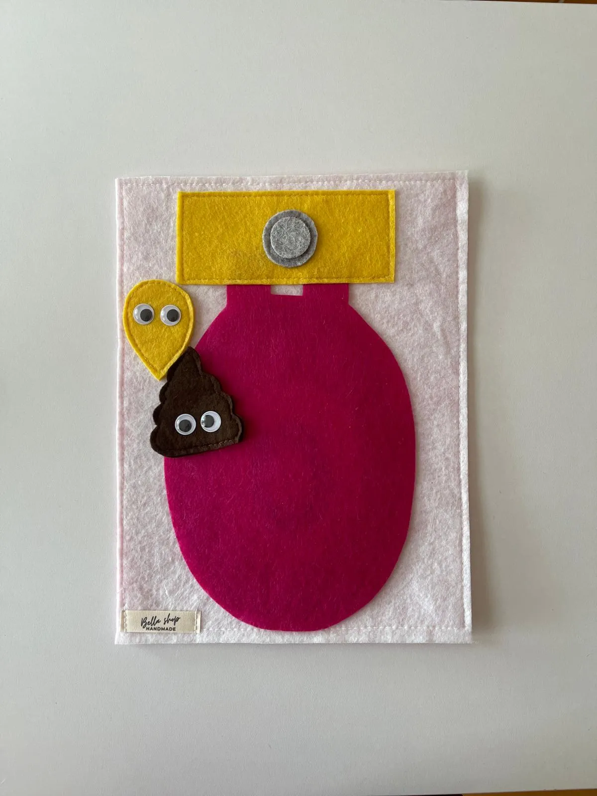 Keçeden Kırmız Renginde Tuvalet Eğitimi Oyuncağı