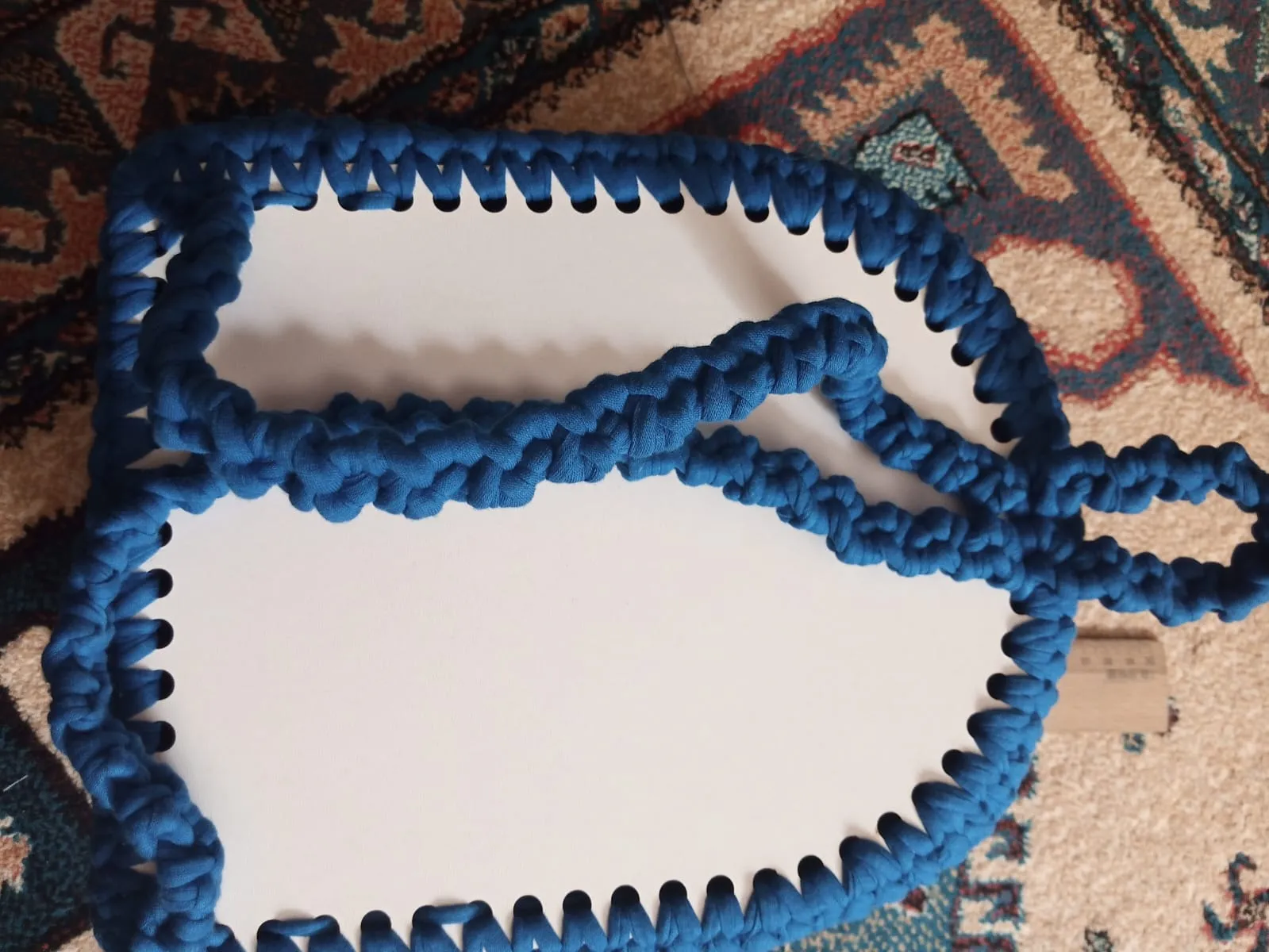 Hand Knitted Zippered Bag – Handmade from Thick Combed Cotton Yarn