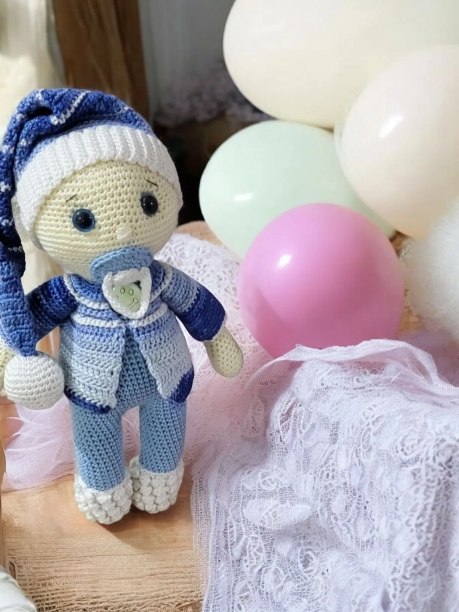 Amigurumi baby with pacifier