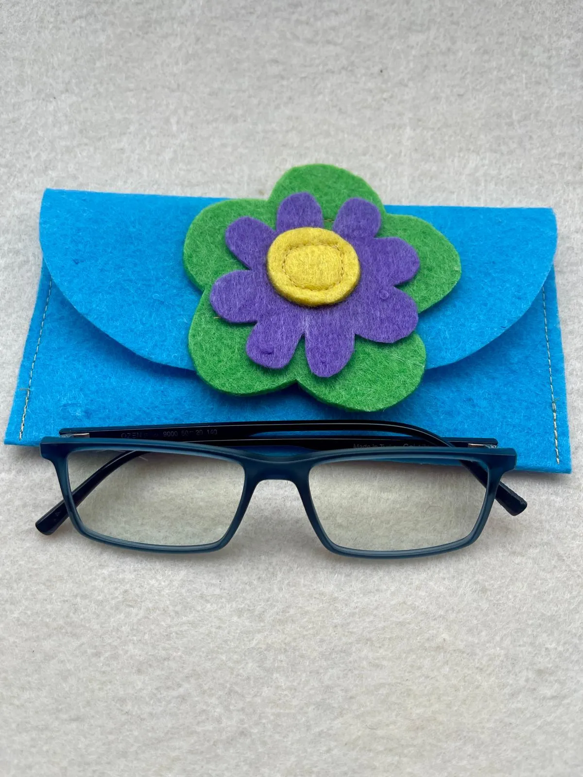 Multi-Purpose Felt Wallet with Floral Design