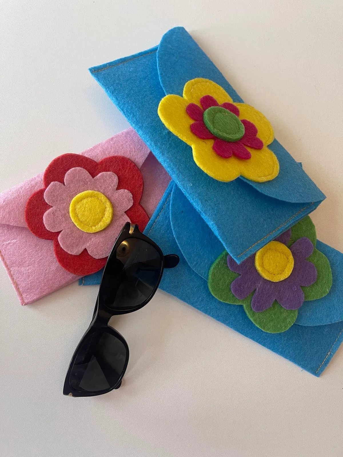 Multi-Purpose Felt Wallet with Floral Design