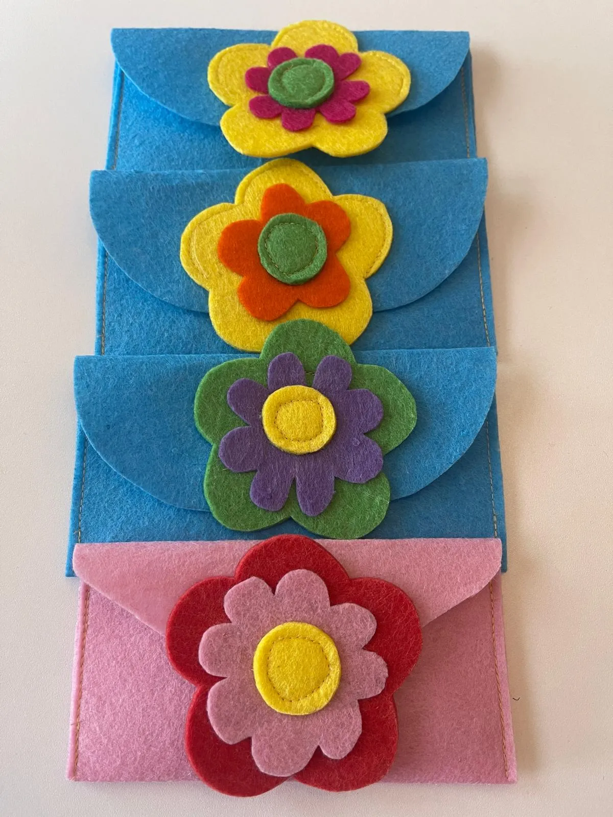 Multi-Purpose Felt Wallet with Floral Design