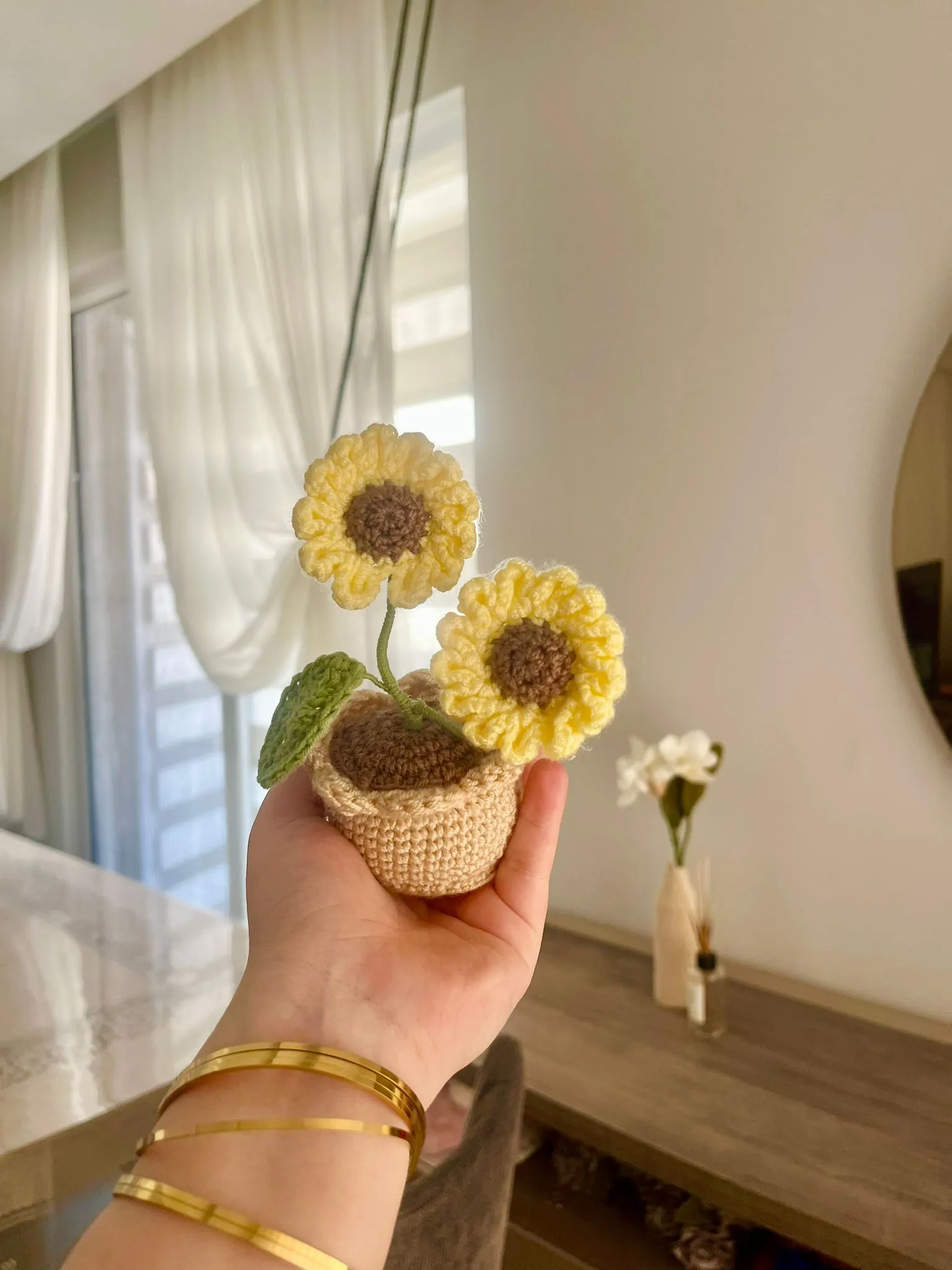 2'li Sarı Papatya Saksı