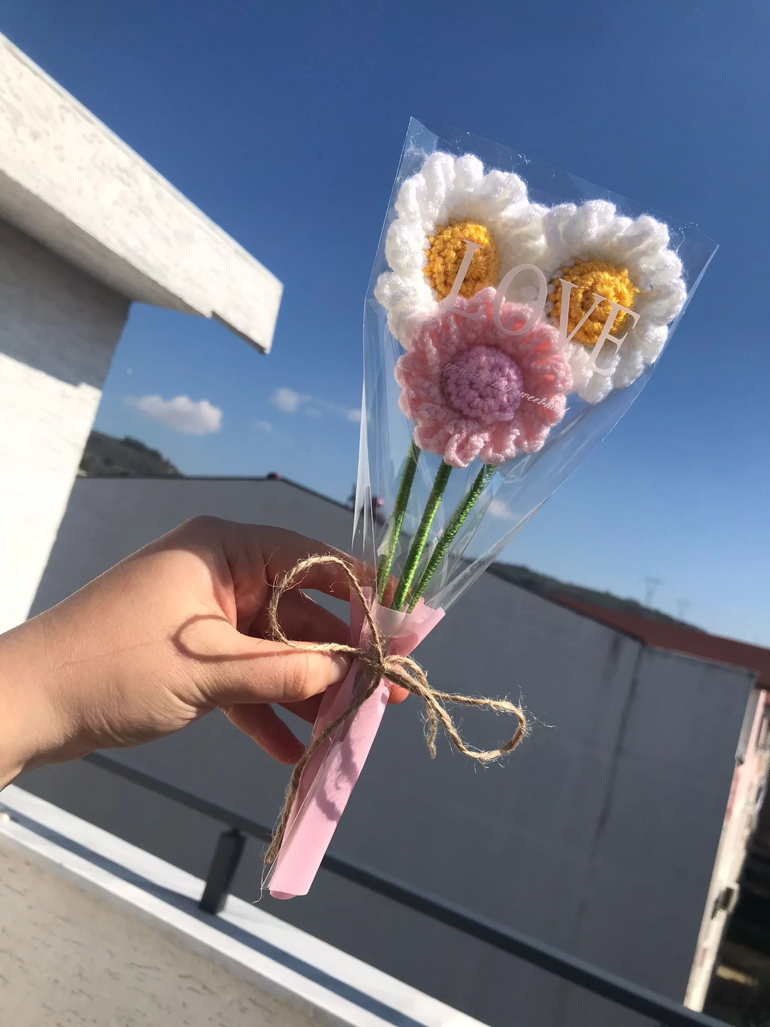 Pembe Beyaz Papatya Buket