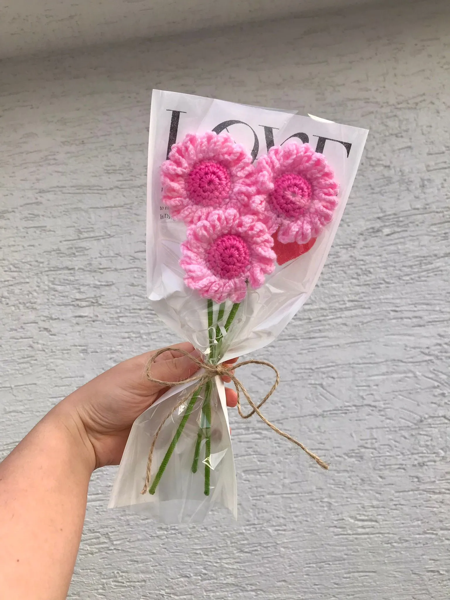 3'lü Pembe Papatya Buket