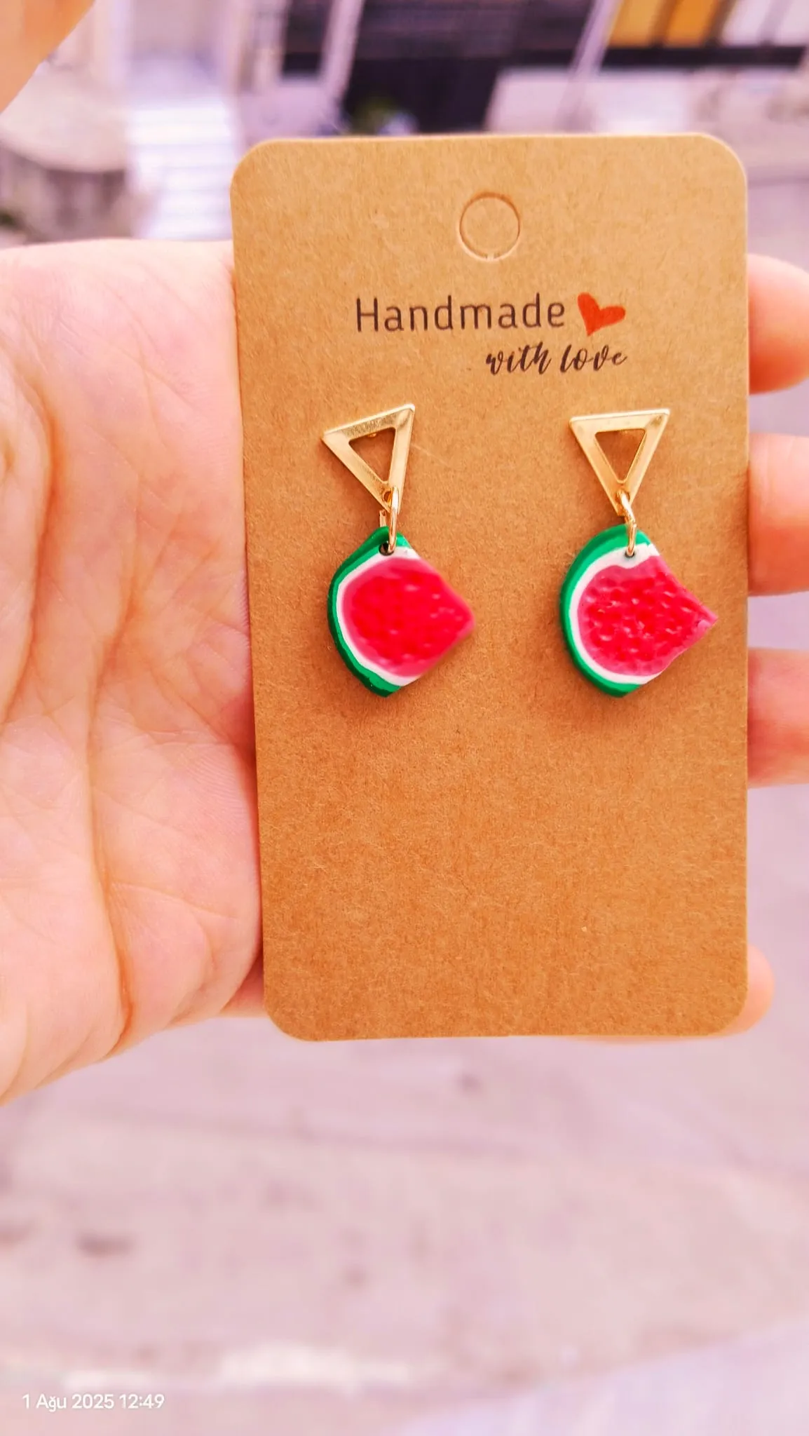 WATERMELON EARRINGS 2 POLYMER CLAY