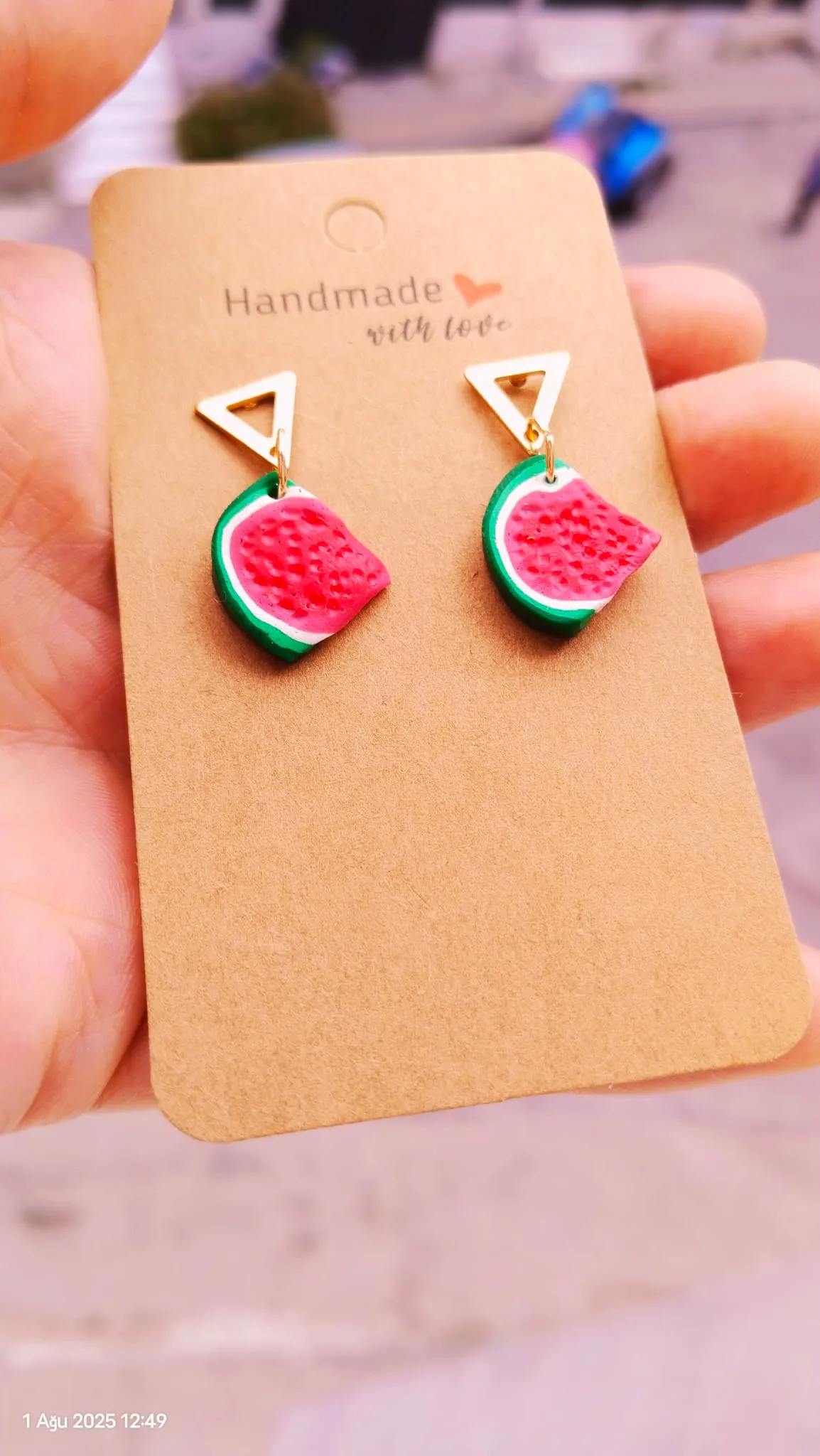 WATERMELON EARRINGS 2 POLYMER CLAY
