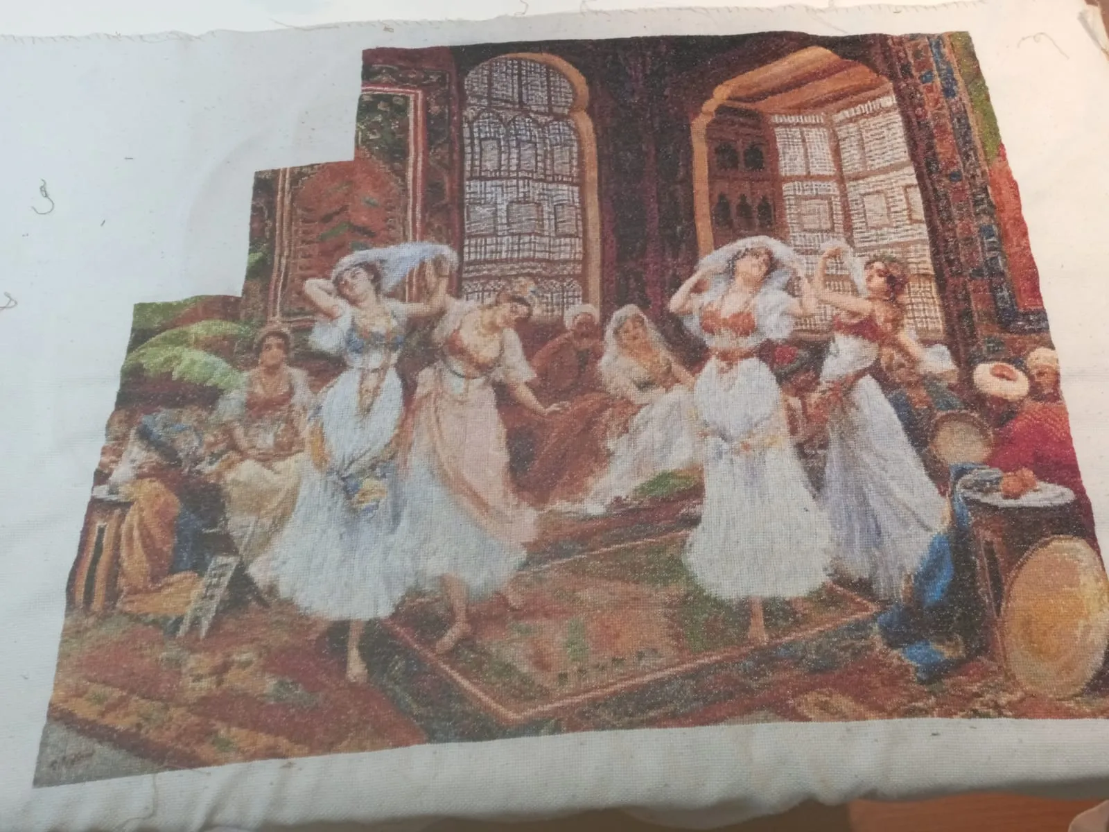 El İşi Kanaviçe Tablo – Haremde Dans – 80×70 cm Çerçeveli, 318 000 Dikiş,70 Renk