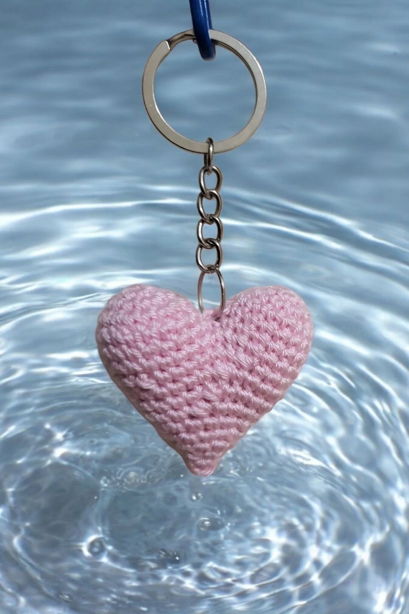 Pembe kalp anahtarlık 