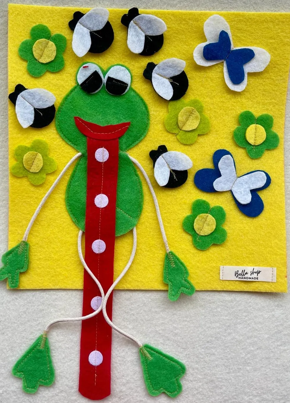 Kurbağa Tasarımlı Keçe Eğitim Oyuncağı