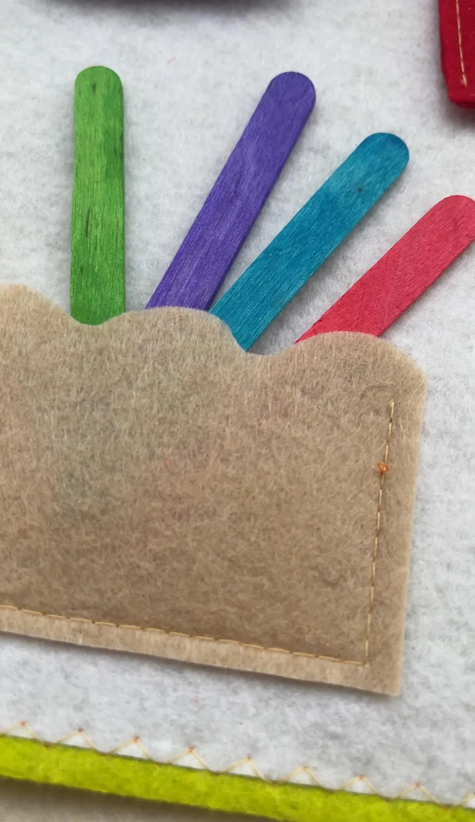 Ice Cream Themed Felt Color Matching Educational Game