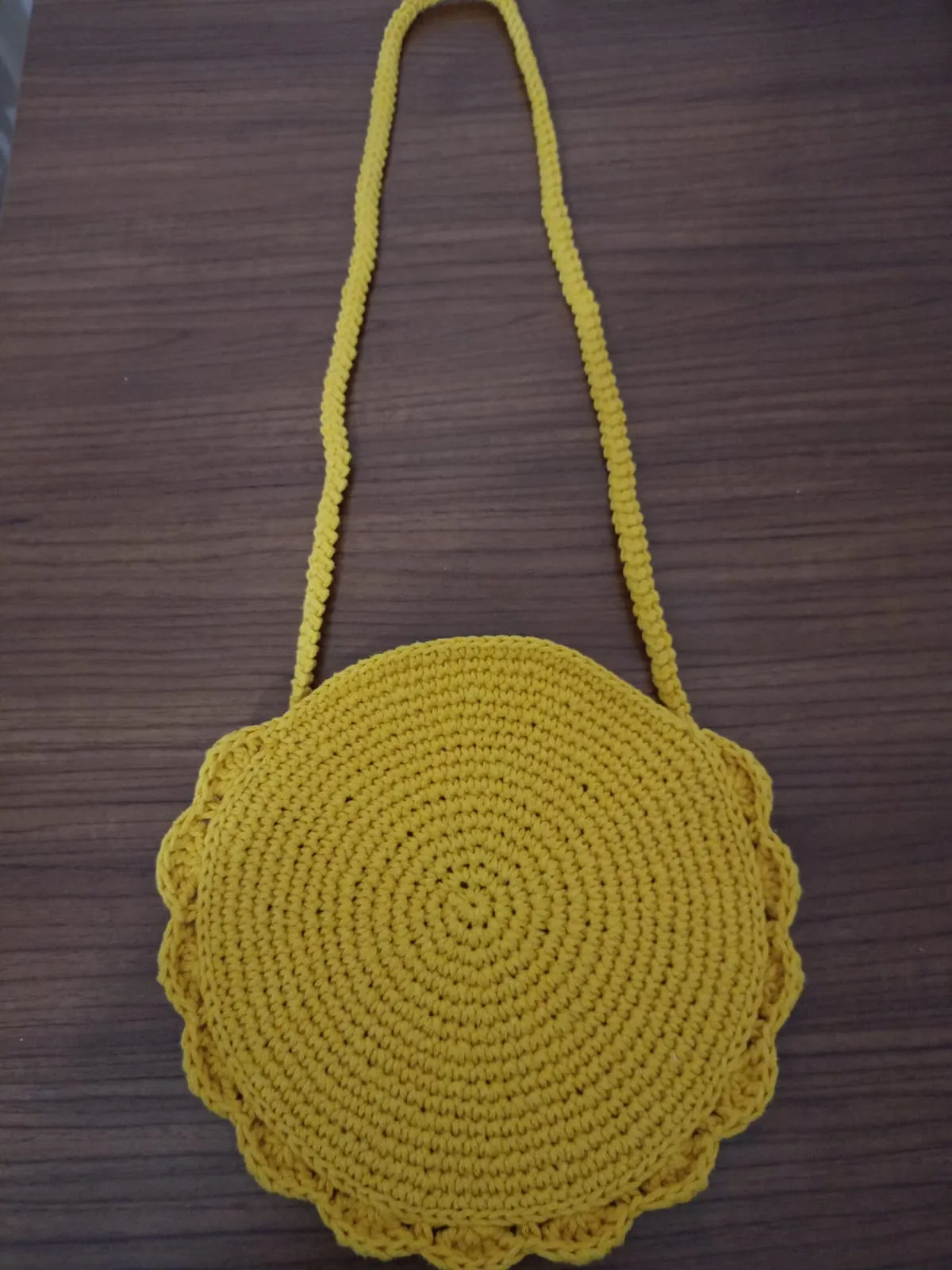 knitted children's bag yellow