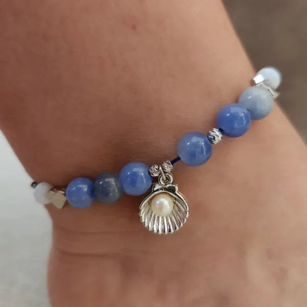 Mavi Akik Halhal, Midye Halhal, İncili Doğum Günü Hediyesi Halhal