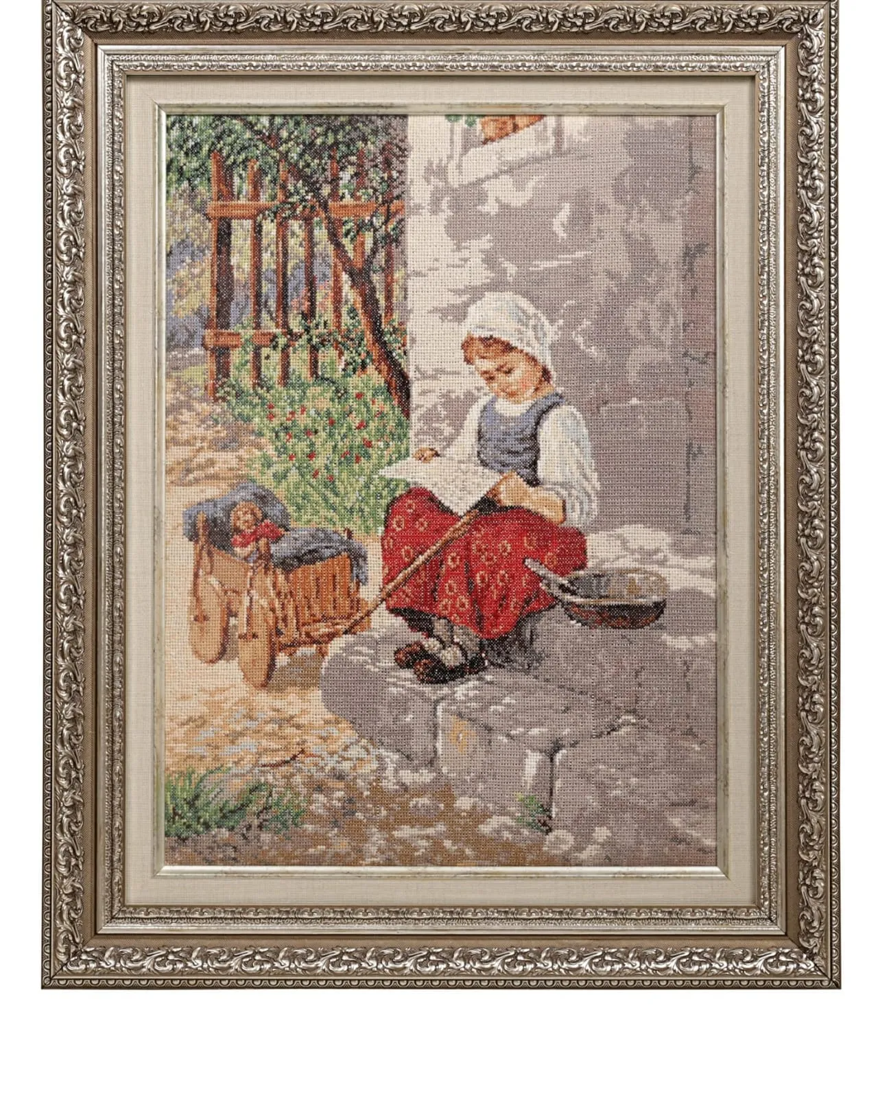 El Yapımı Kanaviçe Tablo – Kız Çocuğu