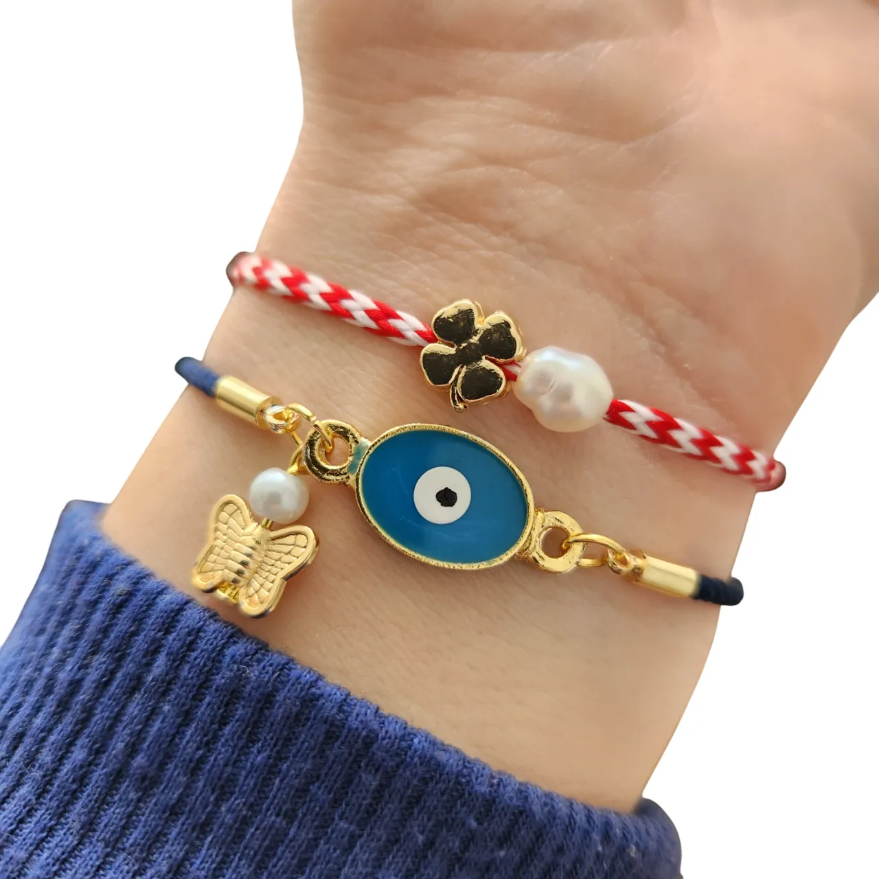 Gift Martenitsa Luck Wish Bracelet, Evil Eye Bead Bracelet